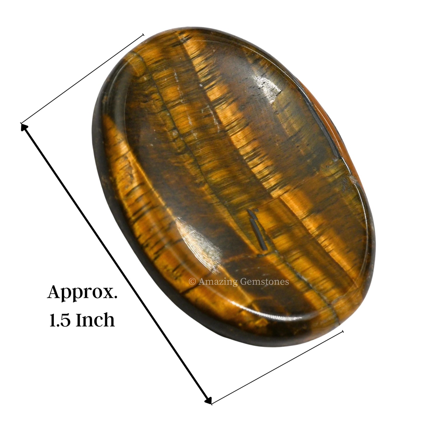 Amazing Gemstone Tiger Eye Worry Stone Crystals and Healing Stones - Worry Stones for Stress Relief Gifts - Piedra Crystal Fidget for Meditation, Relaxation - Unique Stocking Stuffers