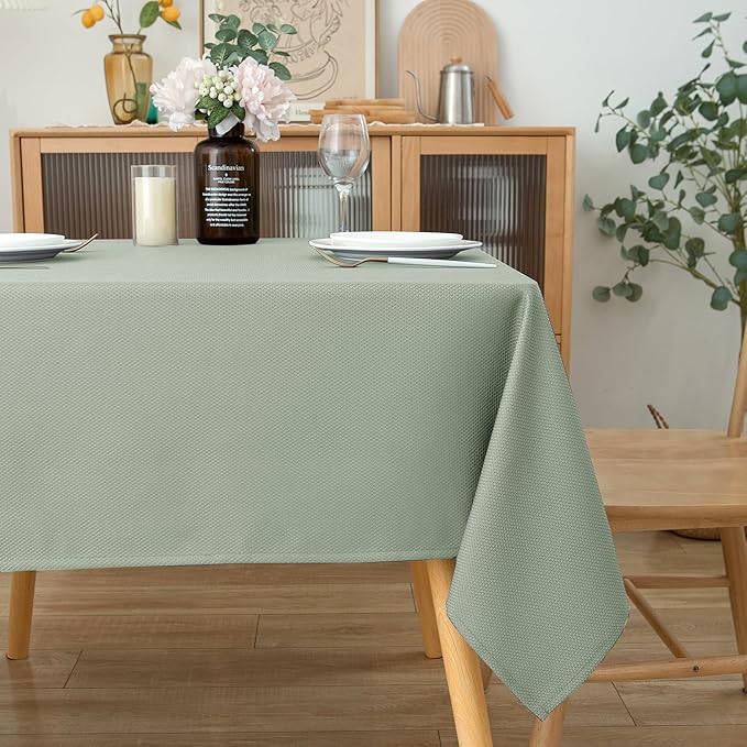 Biscaynebay Square Tablecloth 70x70 Inch-Sage Card Fabric Table Cover-Small Folding Table Cloths Linen Water Resistant Washable for Kitchen Dining Picnic Patio Outdoor Party Restaurant Tables