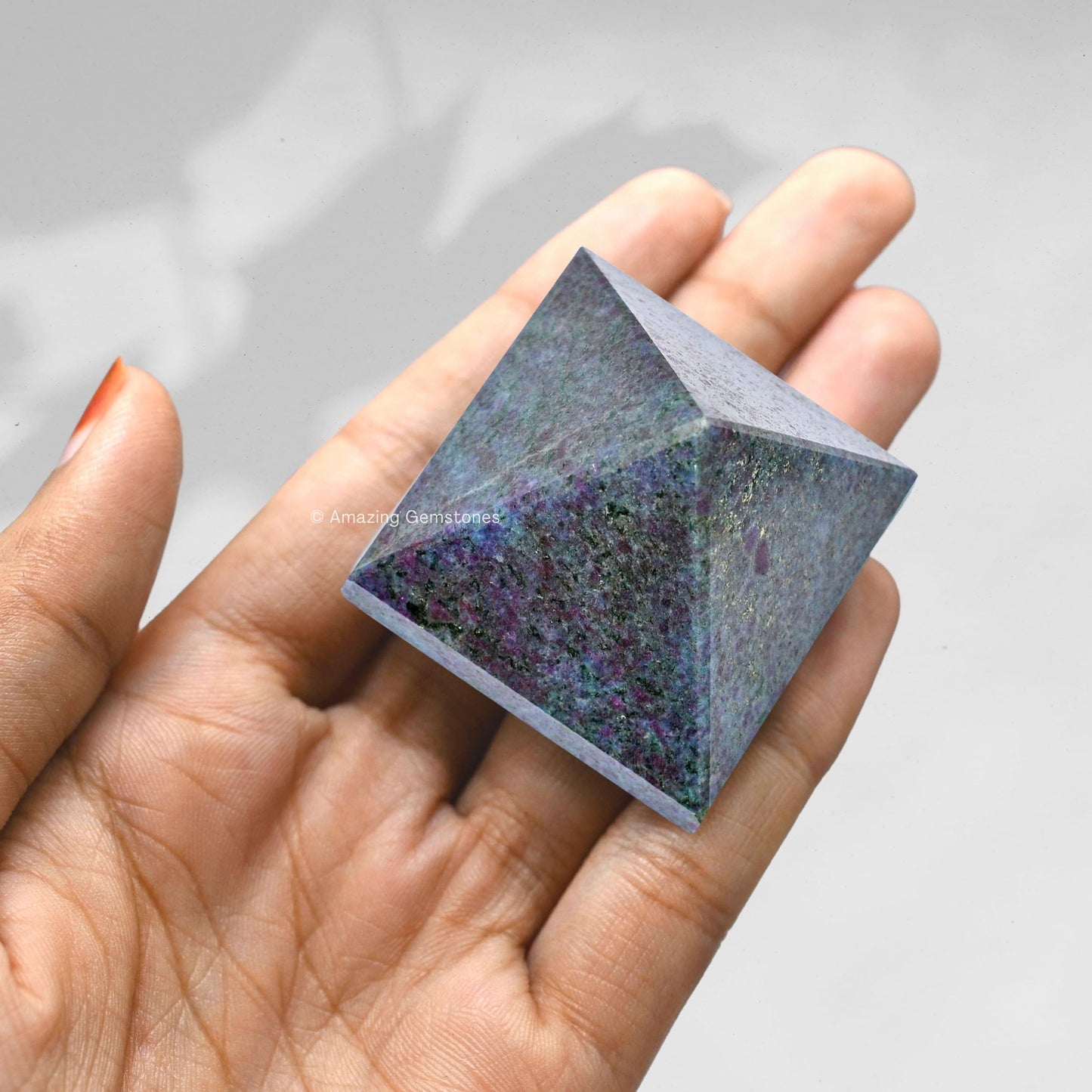 Amazing Gemstone Ruby Kyanite Pyramid Crystal Healing Stones - 1.5" Great Pyramid Figurine of Natural Stone Pyramid for Meditation, Reiki, Chakra Balancing and Crystal Pyramids Grid