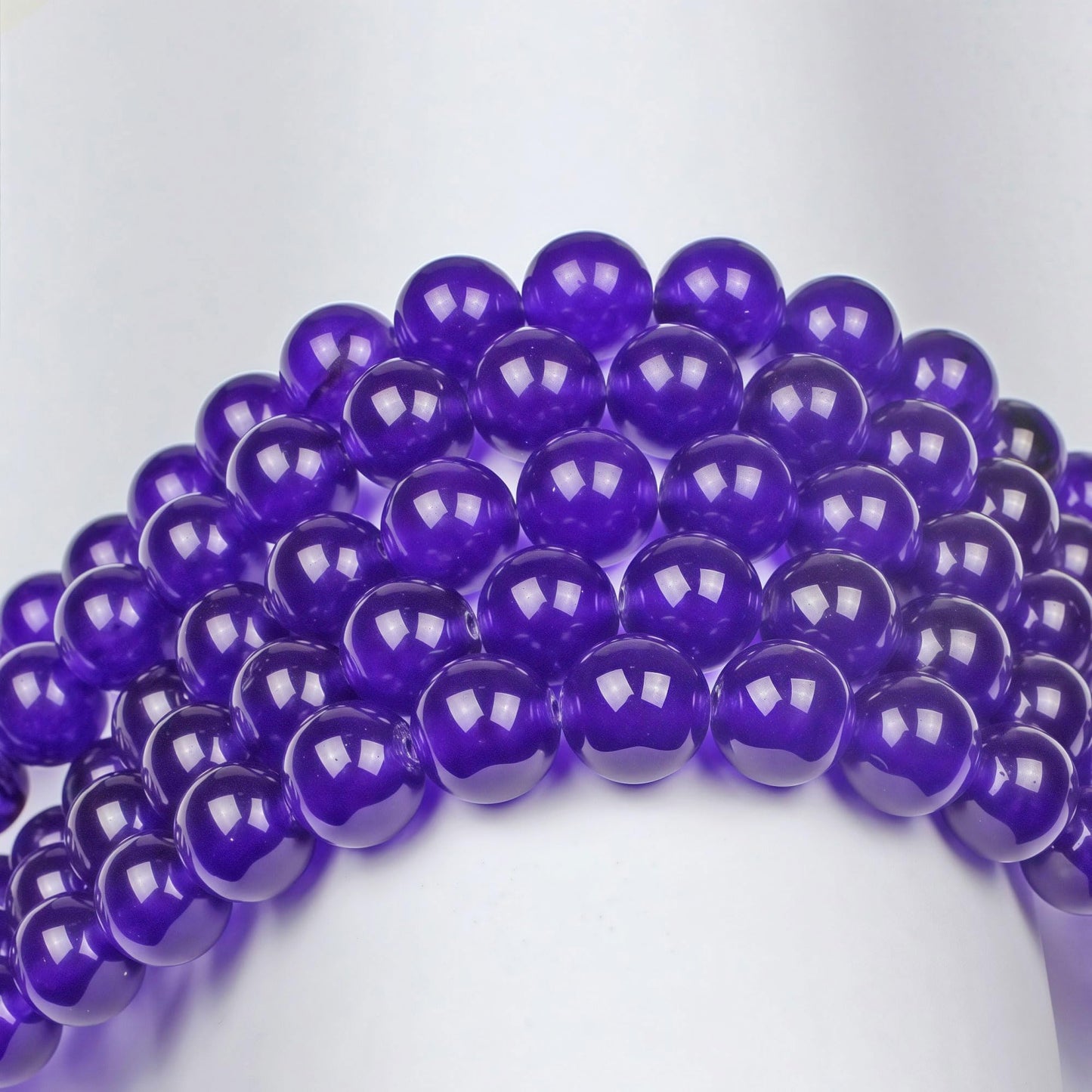 MJDCB Natural Stone Beads Purple Jade Round Loose Beads for Jewelry Making DIY Bracelet Necklace (6mm)
