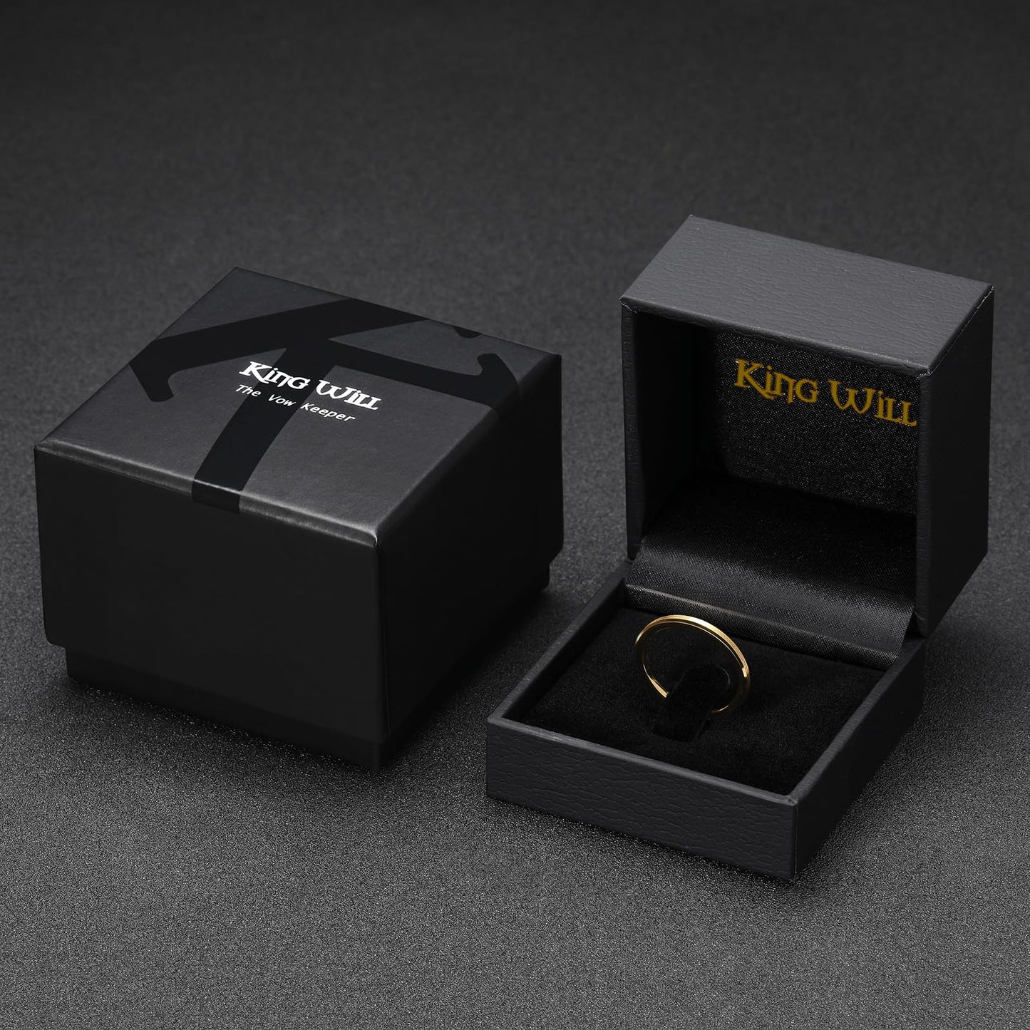 King Will 2mm Gold Tungsten Wedding Band Basic Wedding Ring For Men with Brushed Matte Surface Beveled Polished Edge Comfort Fit 11