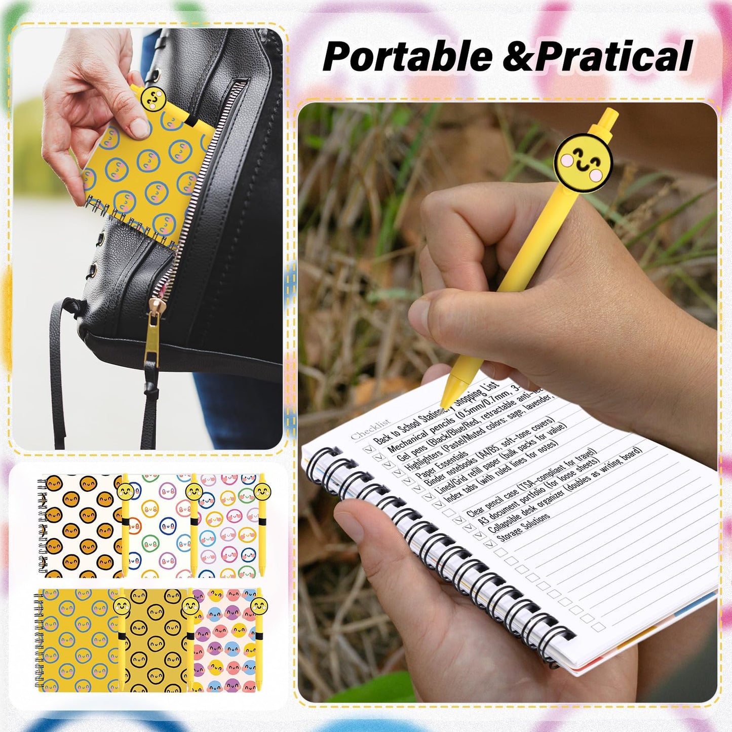 Sayglossy 48 Pcs Inspirational Notebooks Bulk Coworker Positive Spiral Notebook Party Favors A6 Journal with Ballpoint Pen Classroom Office Appreciation Gift