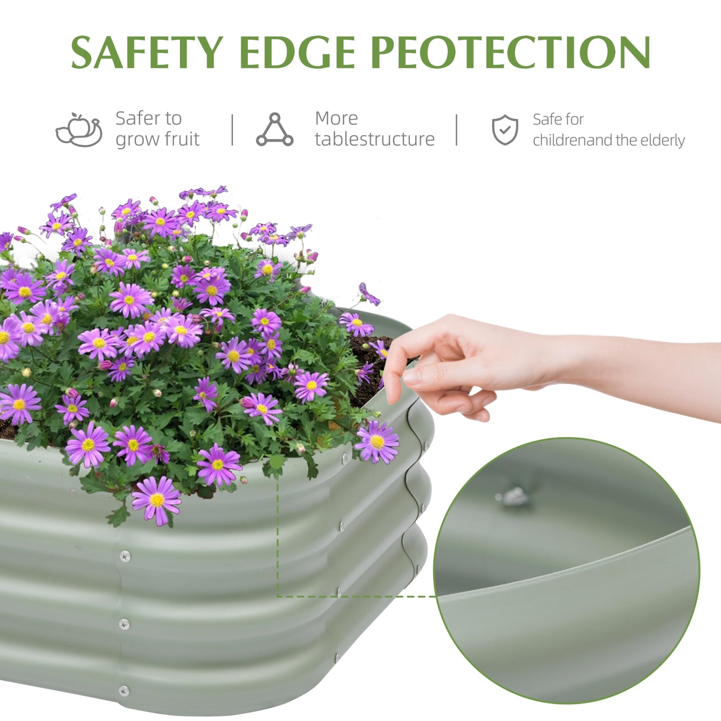 2-Pack 2x1ft Galvanized Raised Garden Bed, Outdoor Planter Bed, Metal Planter Box for Gardening and Planting,LG
