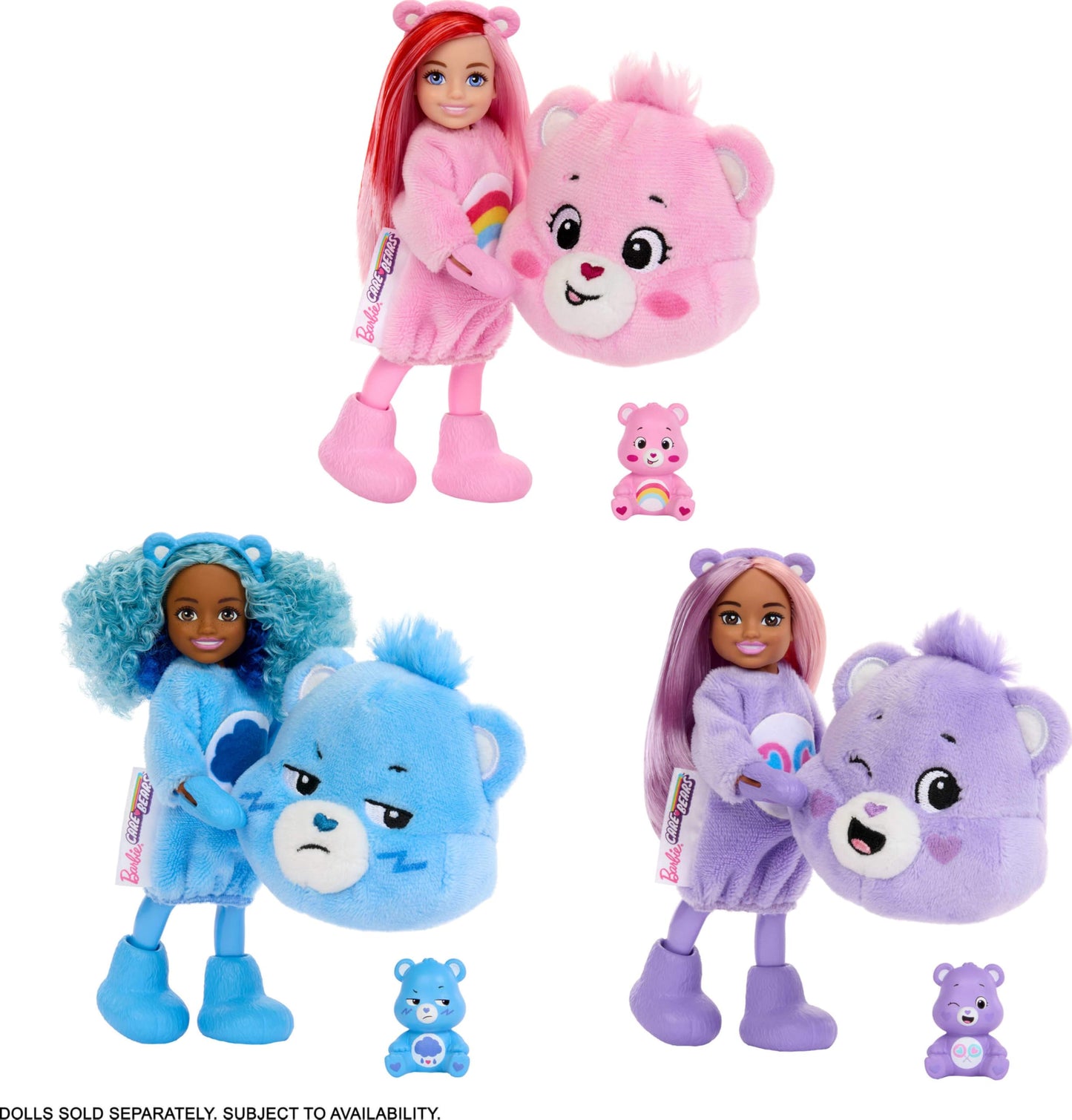 Barbie Cutie Reveal Chelsea Doll & Accessories, Care Bears Series, Small Doll with Costume & 6 Surprises (Styles May Vary)