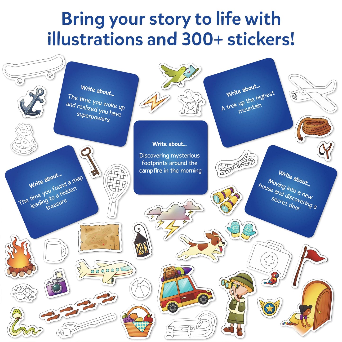 Skillmatics Storybook Art Kit - Create Adventure Stories, DIY Craft & Writing Kit with 300+ Stickers, Scrapbooking & Journal Activity, Screen-Free Fun, Gifts for Kids Ages 5, 6, 7, 8, 9, 10