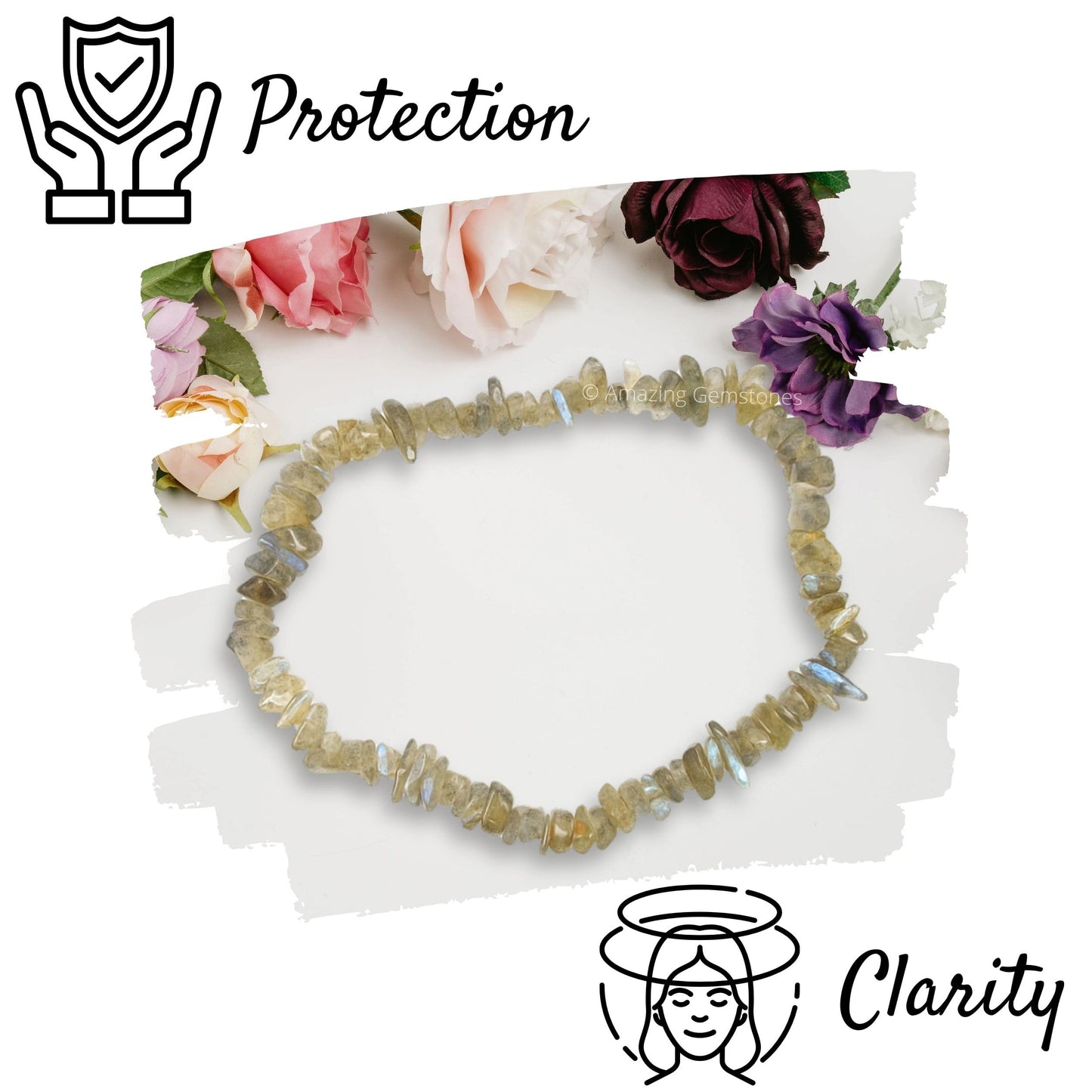 Amazing Gemstone Chips Bracelet (Labradorite)