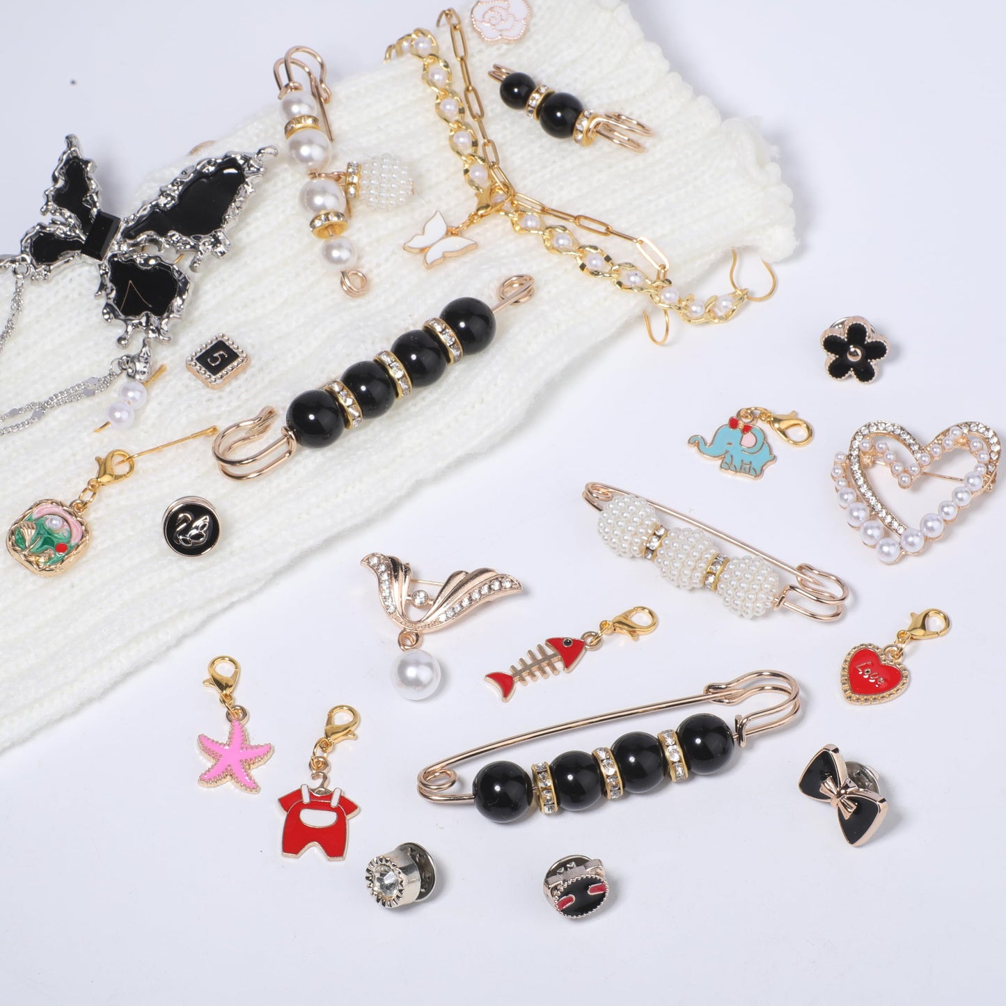 NITOPUPU 107 Pcs Socks Charms Kit With Pearl Charm Brooches And Pins For Socks And Sneakers Personalized DIY