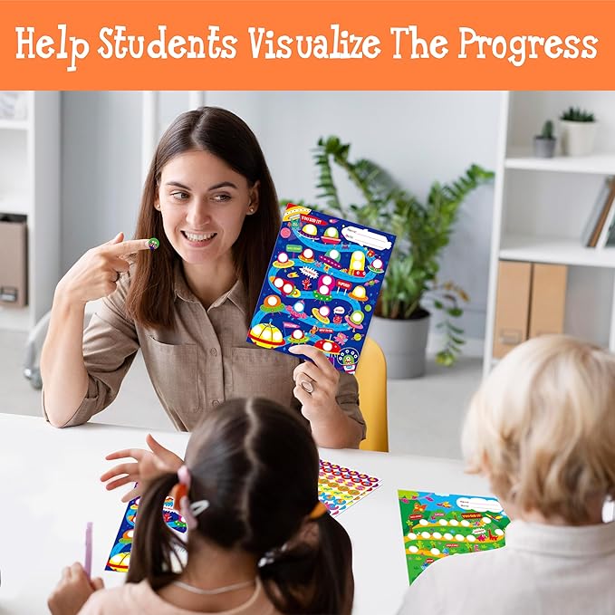 40 Pack Incentive Chart, 2 Adorable Designs with 1078 Stickers, Classroom Family Reward Chart System for Kids Homework Assignments, Attendance, Good Behavior, Chores, Potty Training Progress