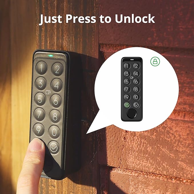 SwitchBot Smart Keypad Touch for SwitchBot Lock, Fingerprint Keyless Home Entry, IP65 Waterproof, Supports Virtual Passwords for Home Security(Only Works for SwicthBot)