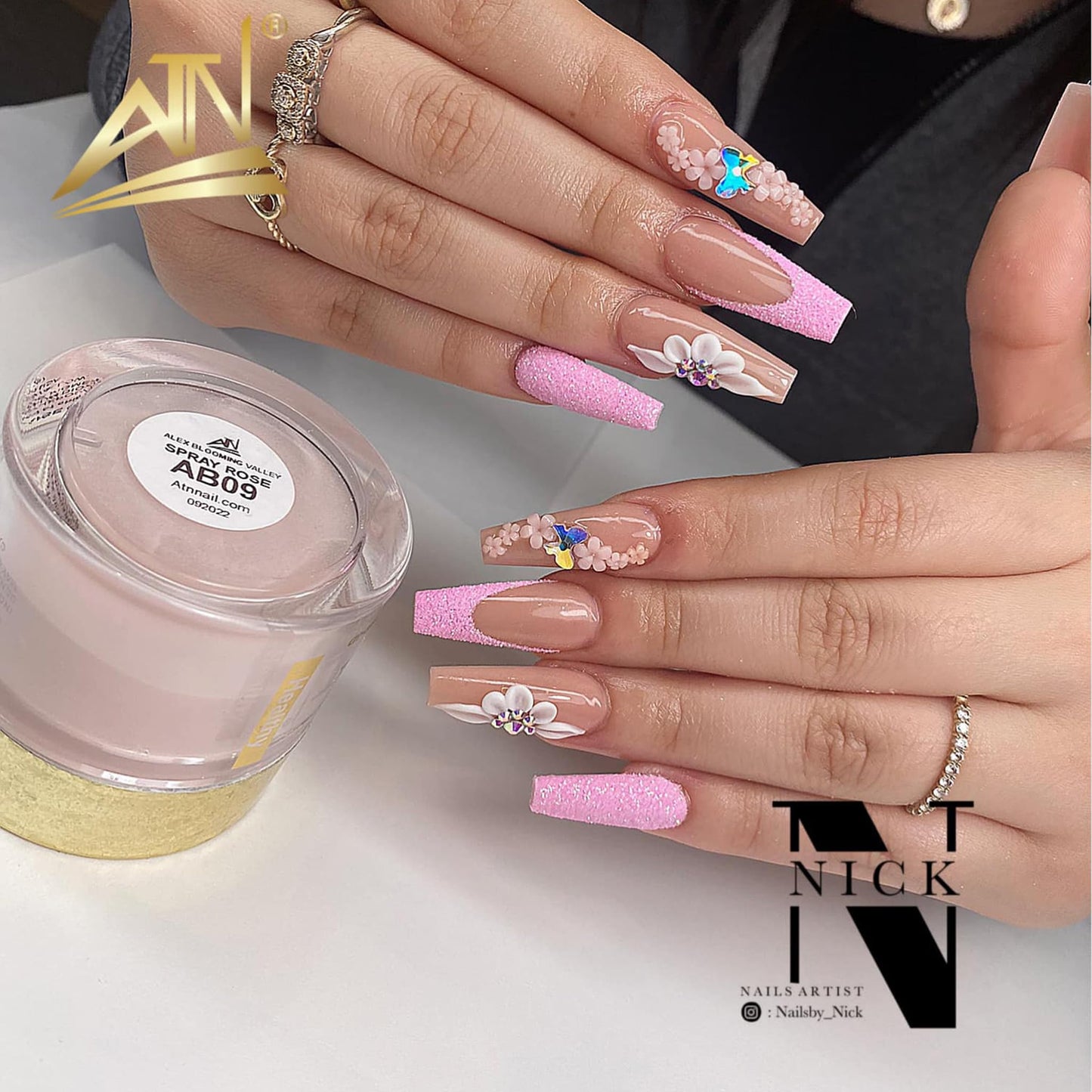 ALEX Blooming Valley Nude Acrylic Powder Set – 18 Colors for Nails | Professional Nude Tones for Nail Art, Dipping, 3D, and Acrylic Application (AB03 - DRIED LAGURUS, 2 OZ)