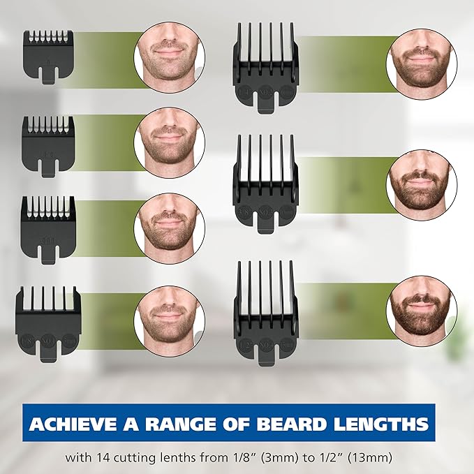 Wahl Groomsman Rechargeable Beard Trimmer kit for Mustaches, Nose Hair, and Light Detailing and Grooming with Bonus Wet/Dry Battery Nose Trimmer – Model 5622v