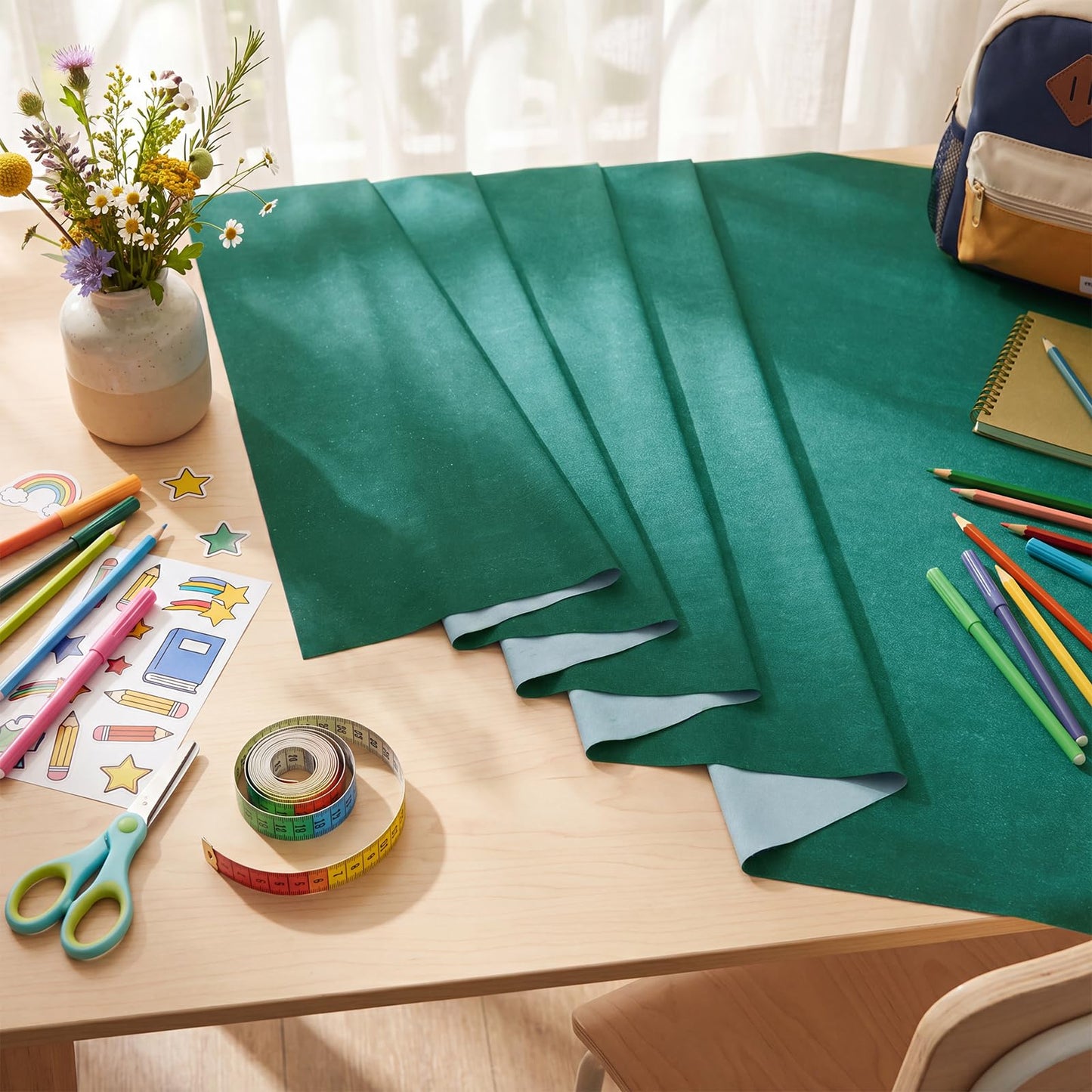 Mindsoft Bulletin Board Paper 48'' x 107'' Class Boards for Classroom Bulletin Boards Everyone is Welcome Classroom Board Decor Pillows Curtains Crafts(Green Blackboard,1 Pc)