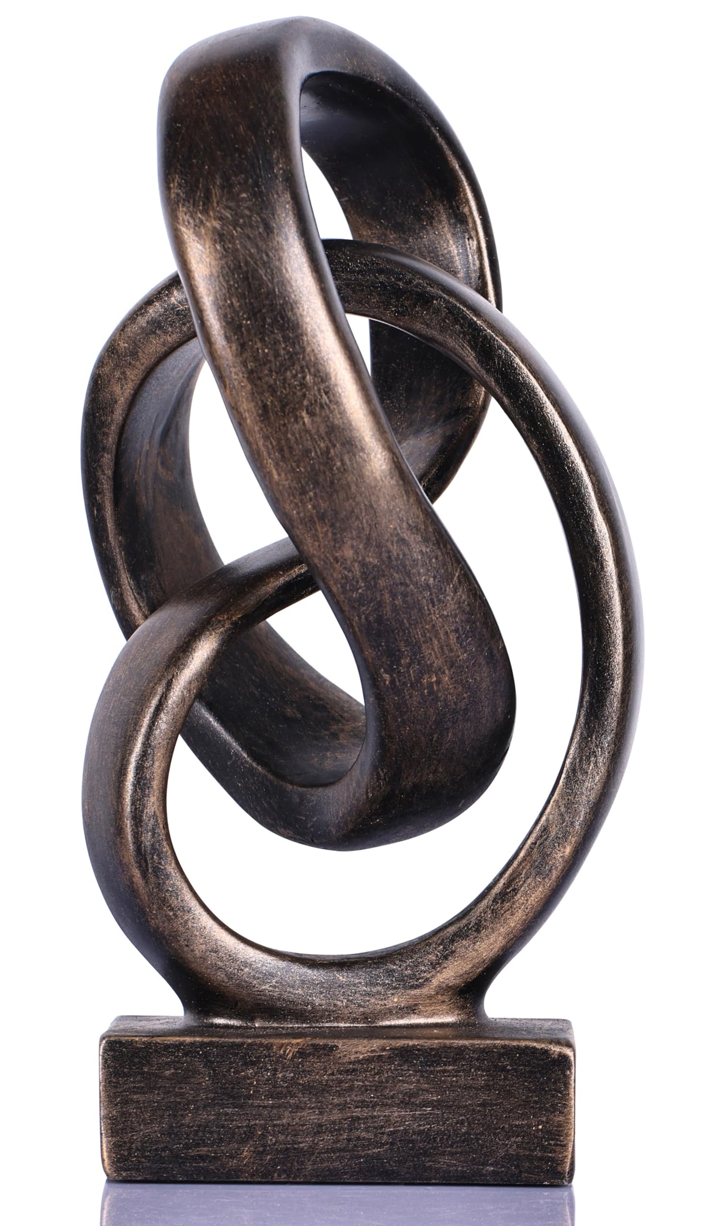 Modern Abstract Knot Sculpture, Artistic Mobius Inspired Resin Decor, Elegant Home and Office Decor, Perfect for Shelves, Desktops, and Mantles, Ideal Gift for Birthdays, Housewarmings (Bronze)
