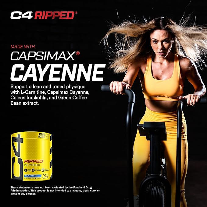 C4 Ripped & SuperHD, The Thermogenic Bundle, C4 Ripped Pre Workout Powder, ICY Blue Razz 30 Servings + SuperHD with Capsimax and Green Tea Extract, 60 Servings