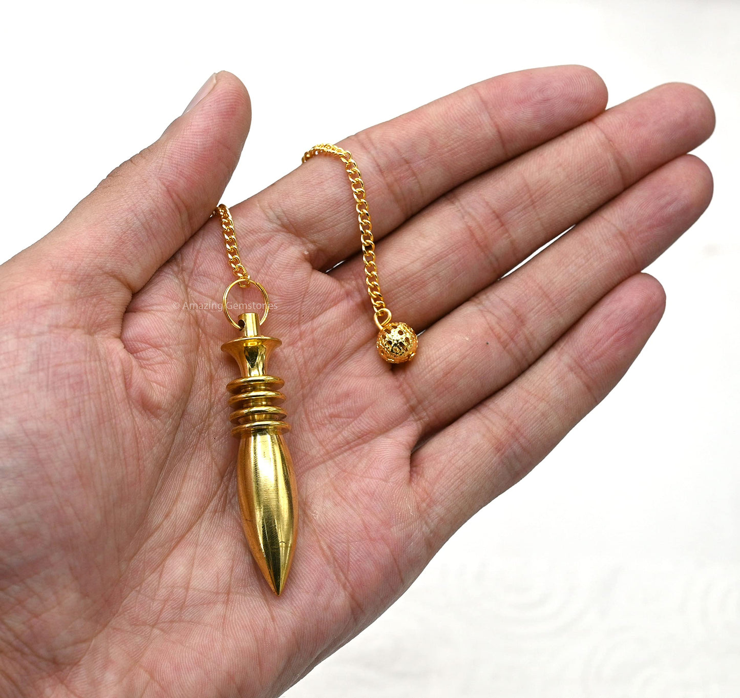 Amazing Gemstone Healing Metal Pendulums for Divination, Gold 4 ISIS Ring Karnak Steel Copper Pendulum High Energy Pendulo de Bronce Pendulos de Mesa MP8