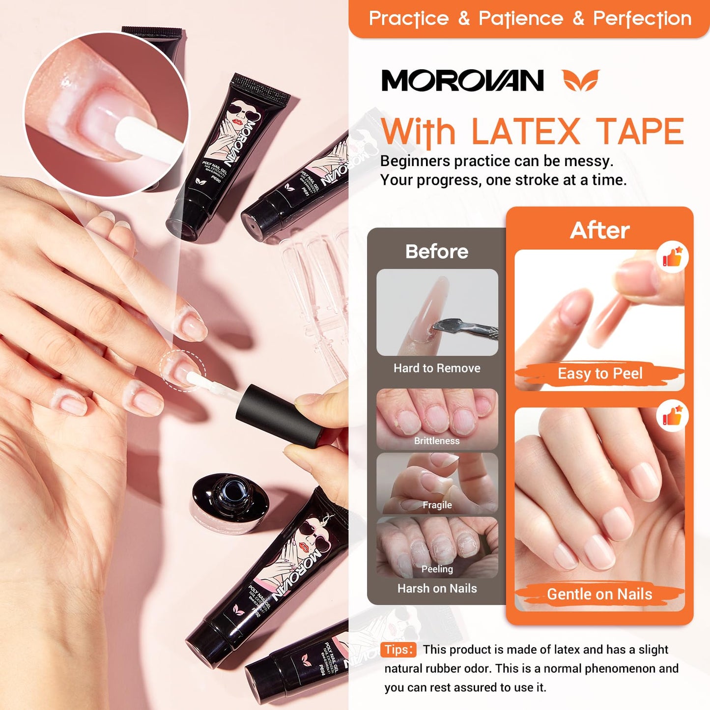 Morovan Poly Gel Nail Kit for Pretty Gift: Extension Gel Nail Kit With Nail Lamp Slip Solution Complete Professional Manicure Tools Everything In One Box DIY Set For Beginners at Home Salon Quality