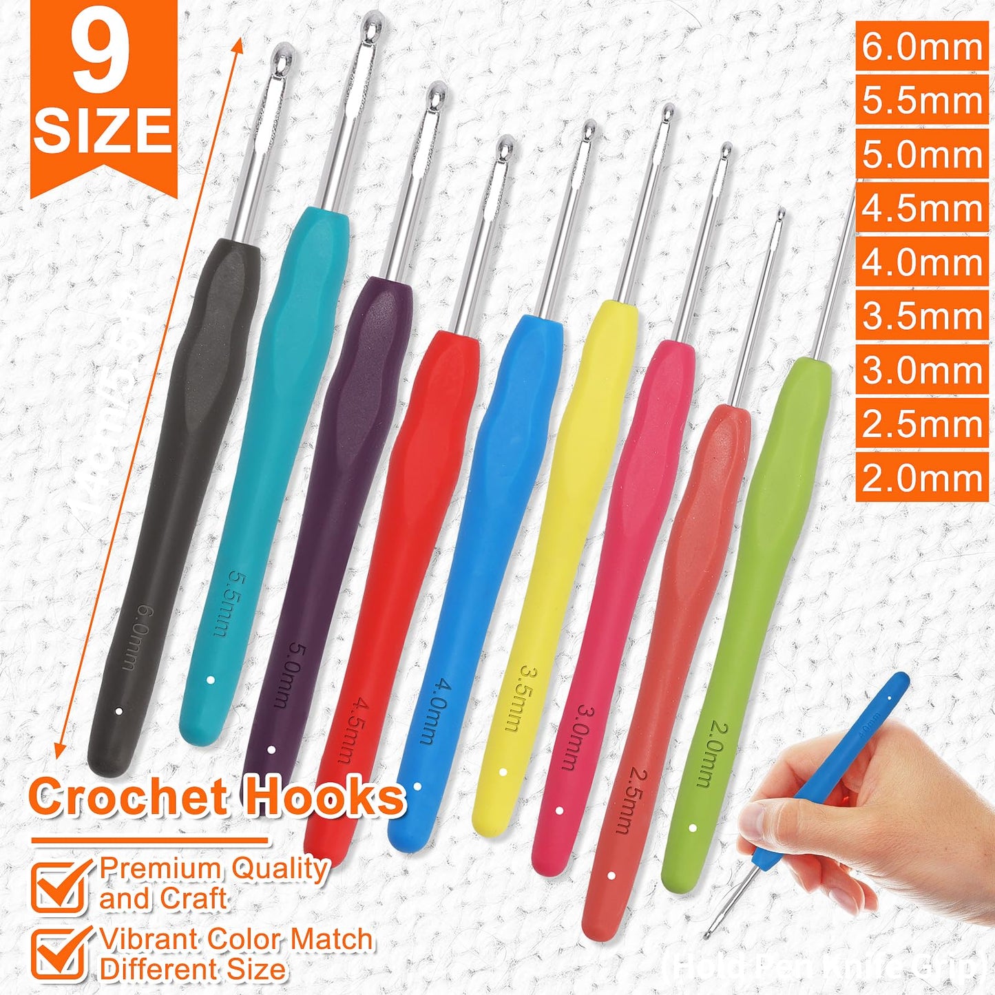 XSEINO Crochet Kit with Crochet Hooks Yarn Set - Premium Bundle Includes 40 Colors Crochet Yarn Balls, Crochet Kit, Accessories Kit, Crochet Bag and Lot More - Starter Pack for Beginners