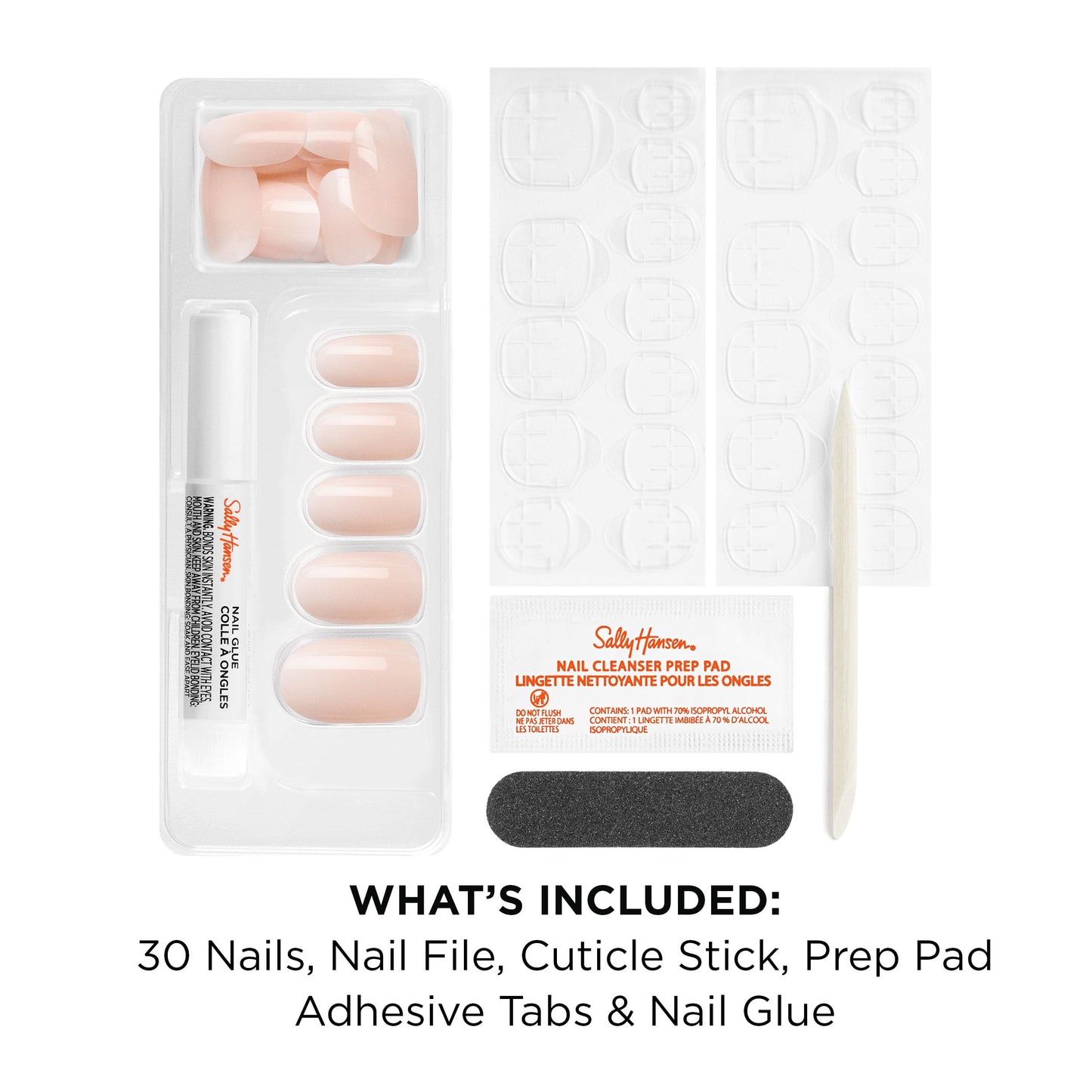 Sally Hansen Salon Effects Perfect Press-On Nails | Oval Shape | Easy to Apply, Non-Damaging | 30 Nails, Nail Glue, Adhesive Tabs, File | Ombre-Lievable