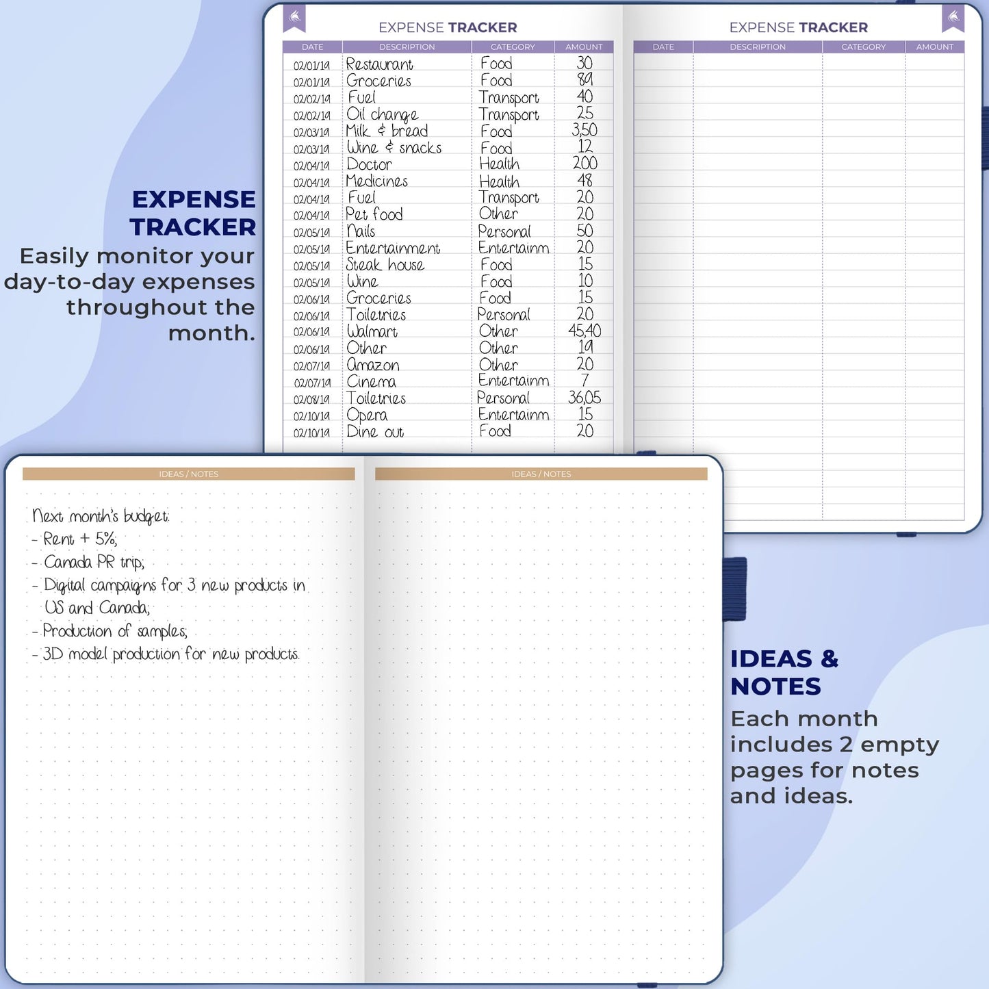 Clever Fox Budget Book 2.0 – Simple Budgeting Planner for Beginners – Financial Notebook with Money Spending, Debt & Bill Tracker (Dark Blue)