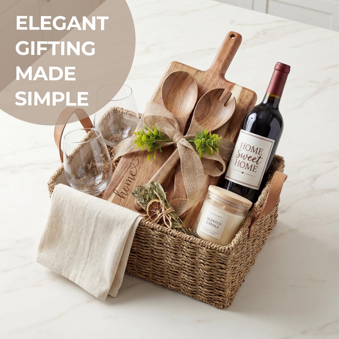 Solid Wood Cutting Board for Kitchen - Essential Housewarming Gift for New Home & Apartment, Practical New Home Gift Idea, Ideal Component for Housewarming Gift Baskets