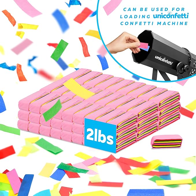 Multicolor Confetti Paper - BULK 2.2lbs | 1kg, Biodegradable Tissue Paper, Rainbow Light Weight, Non-Staining Paper, for Events, Crafts, Decorations