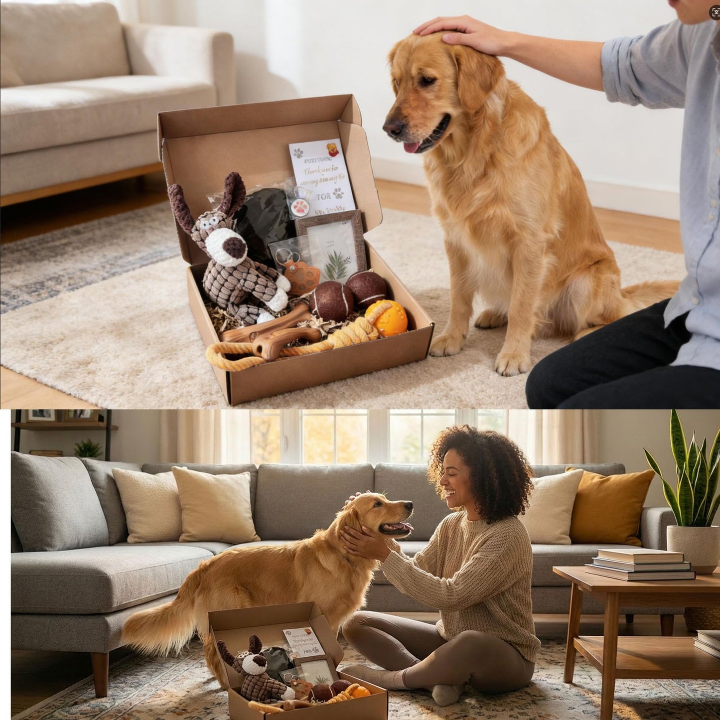 AiVIE Pet Gift Basket, 10 Piece Dog Gift Box, for Welcome New Puppy Gift Basket and Pet Essentials for New Owners