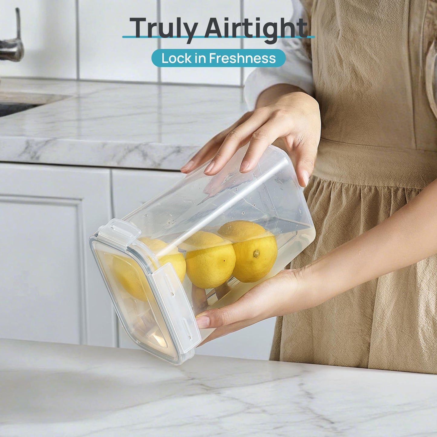 Vtopmart Airtight Food Storage Containers with Lids, 24 pcs Plastic Kitchen and Pantry Organization Canisters for Cereal, Dry Food, Flour and Sugar, BPA Free, Includes 24 Labels，Gray