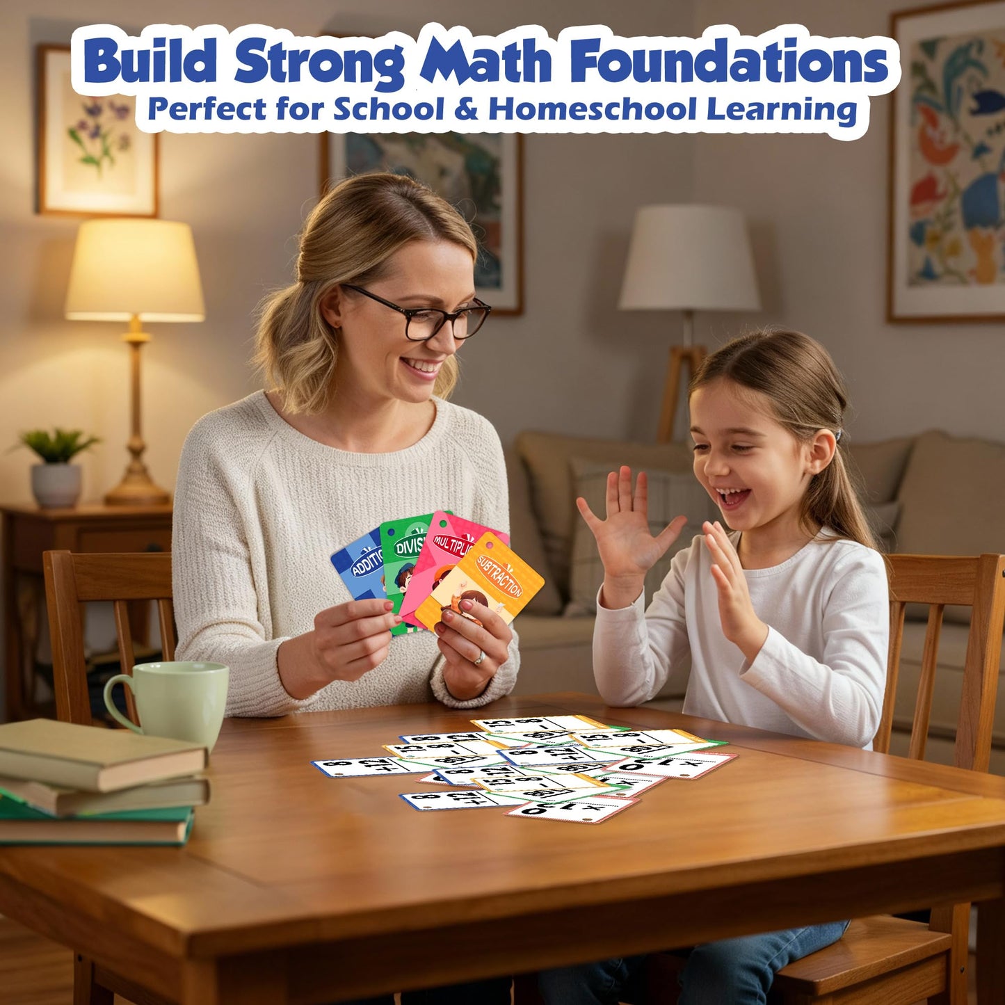 Gotoofun Multi Math Flash Cards, Addition, Subtraction, Multiplication & Division, Write & Wipe with Markers, Self - Checking Flashcards for Kids Grades 1-5 & Homeschool