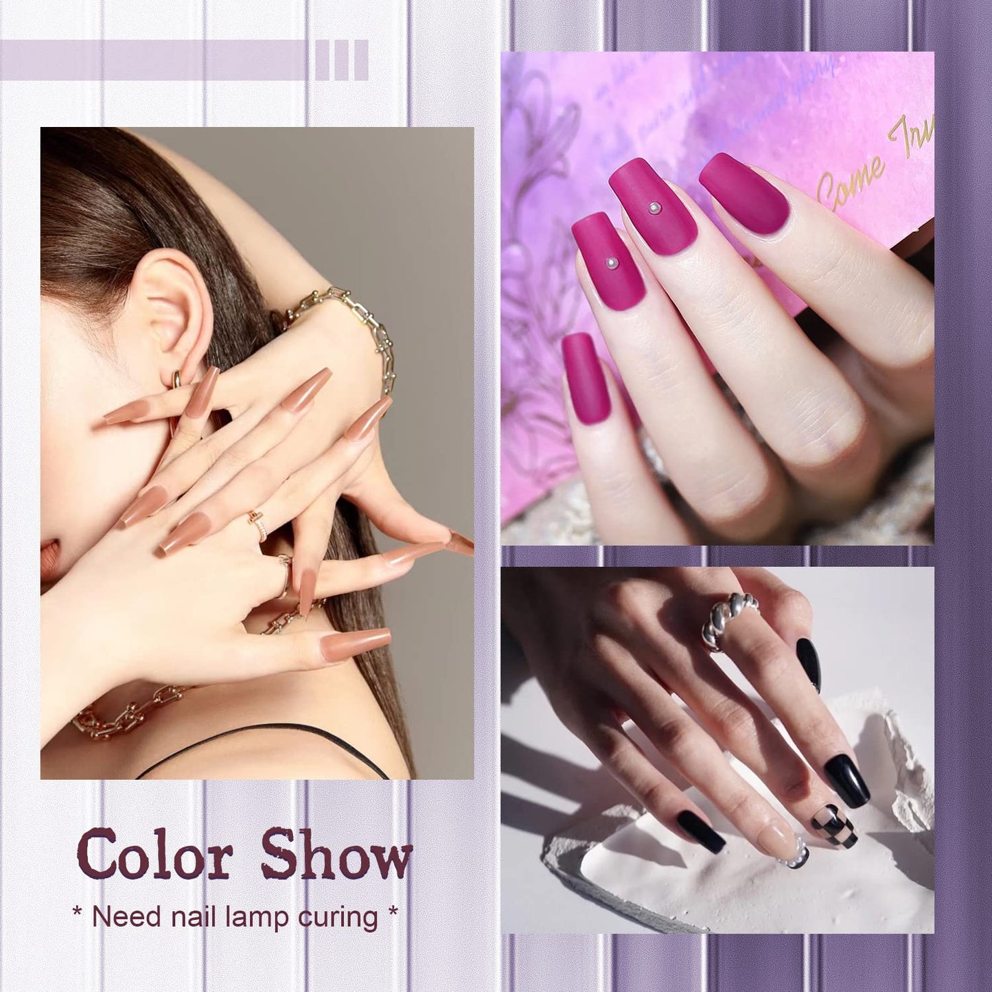 JODSONE Gel Nail Polish Starter Set 100 Pieces Multi-color Gel Nail Polish Nail Salon Home Use In Shine