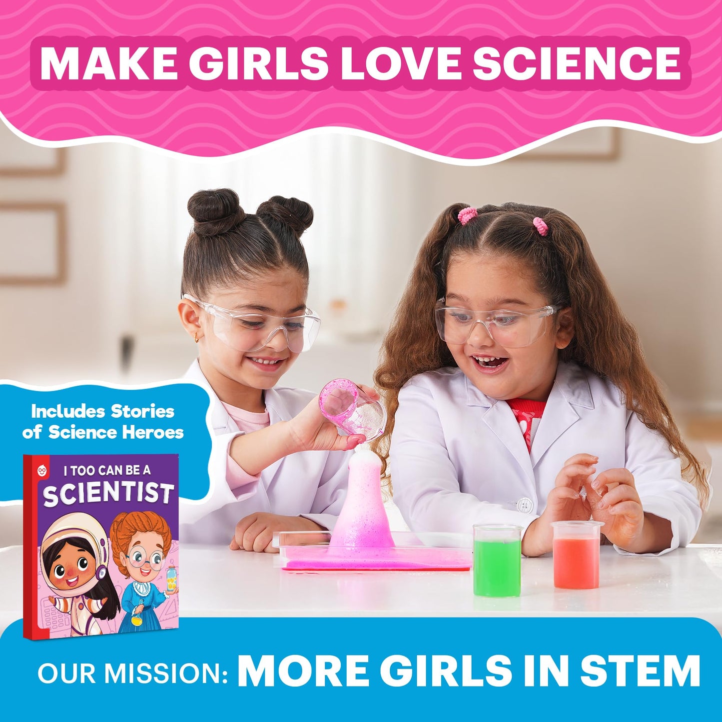 Doctor Jupiter Preschool Science Kit for Kids Ages 3-5 | Toddler Learning Activities, Birthday Gift Ideas for 3-4-5 Year Old Girls | Learning & Educational Toy STEM Kit with 100+ Experiments