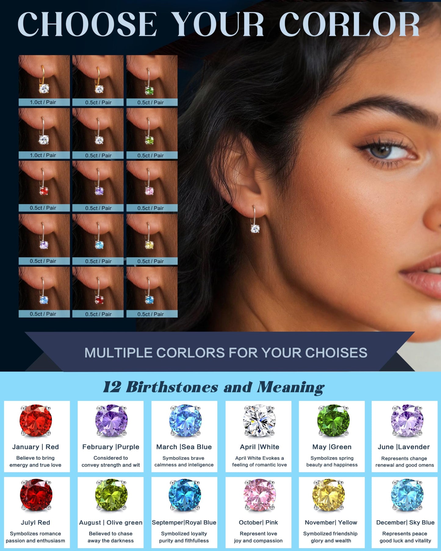 Blahanna Moissanite Earrings,1.0ct-2.0ct D Color Brilliant Round Cut Earrings S925 Sterling Silver Dangle Earrings Moissanite Leverback Drop Earring silver 5mm