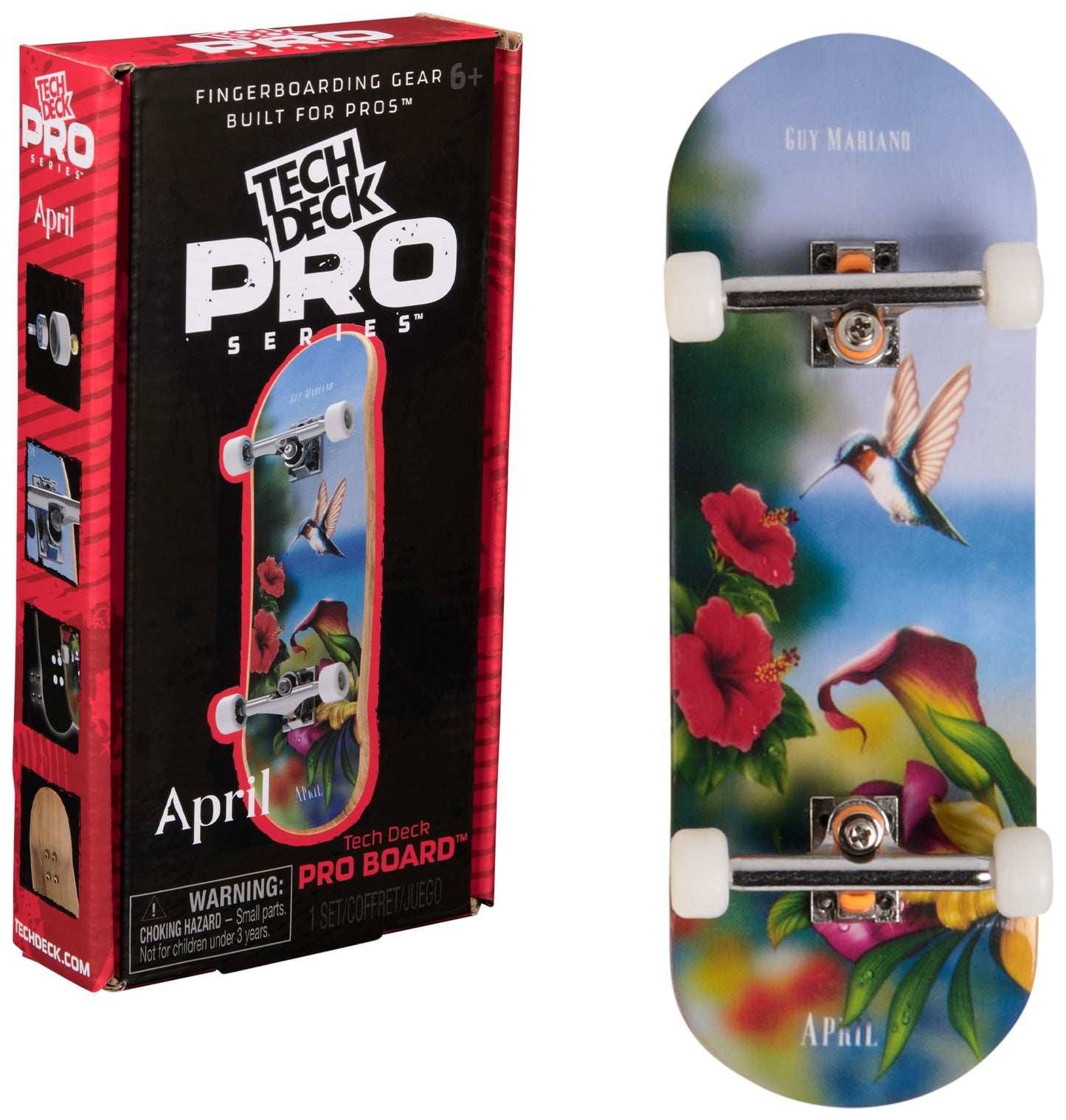 TECH DECK, April Pro Series Finger Board with Storage Display, Built for Pros; Authentic Mini Skateboards, Kids Toys for Ages 6 and up