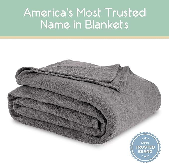 Soft Microfleece Blanket | Queen Size | All-Season Comfort | Super Soft Lightweight Throw | Plush for Bed, Couch, or Travel | Pet-Friendly | Gray