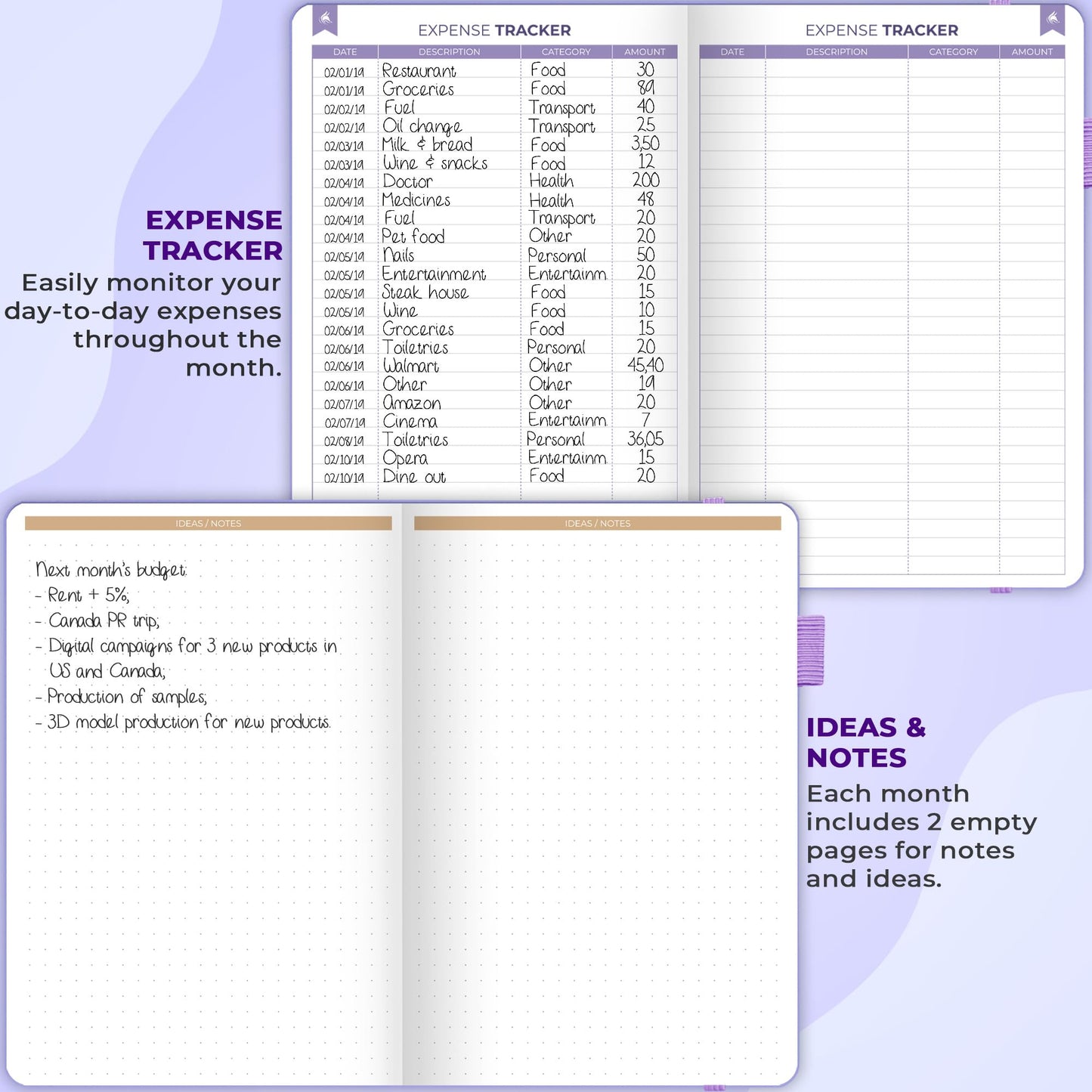 Clever Fox Budget Book 2.0 – Simple Budgeting Planner for Beginners – Financial Notebook with Money Spending, Debt & Bill Tracker (Lavender)