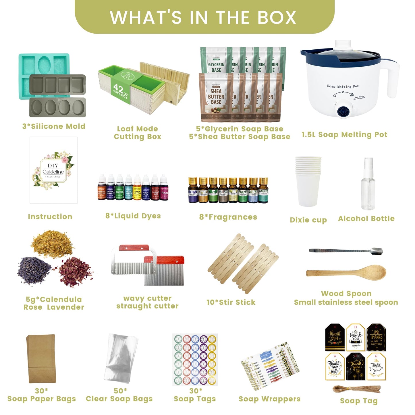 PIUH Deluxe Soap Making Kit for Soap Making, DIY Soaps Making Full Set Kits Includes Soap Melter, 4 lb Soap Base, 8 Essencial Oils, Silicone Loaf Molds & Scraper, Cutters, 8 Dyestuffs for Adults Gift