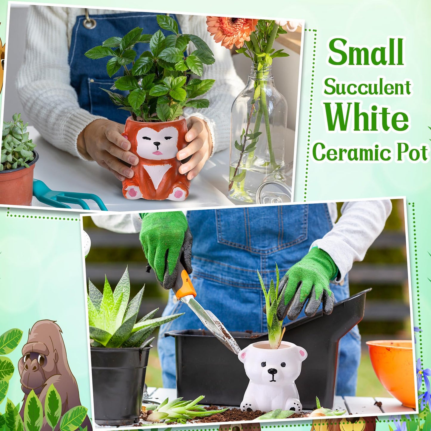 Leitee 18 Pcs Paint Your Own Ceramic Pot Bulk 2.76 in Spring Succulent Pots Ready to Paint Small Pot Mini Succulent Planters Pottery Painting for Spring Easter Mother Craft(Lovely Flowers)