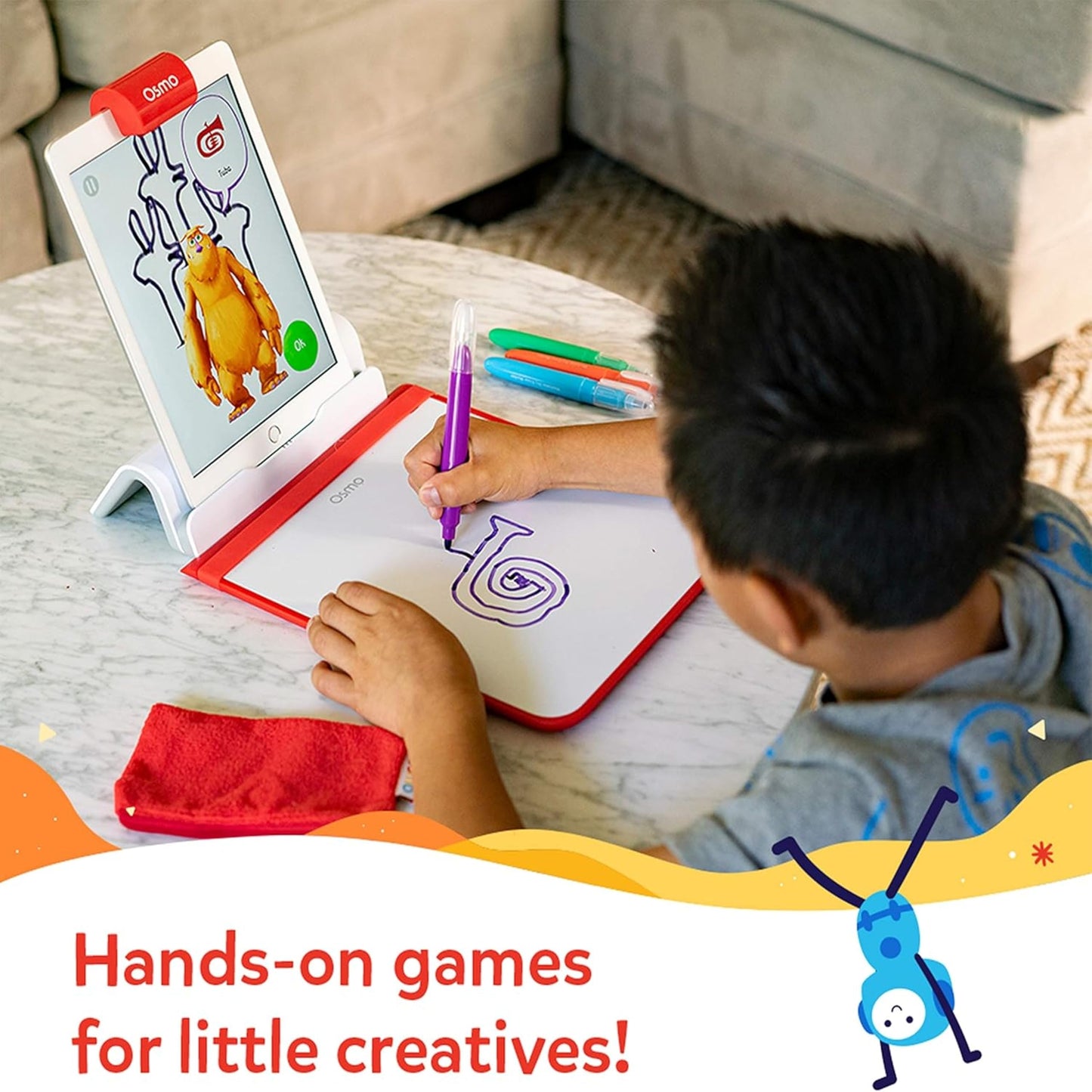Osmo - Creative Starter Kit for iPad - 3 Educational Learning Games - Creative Drawing & Problem Solving/Early Physics - STEM Toy Gifts for Kid, Boy & Girl - Ages 5-10 (Osmo Base Included)