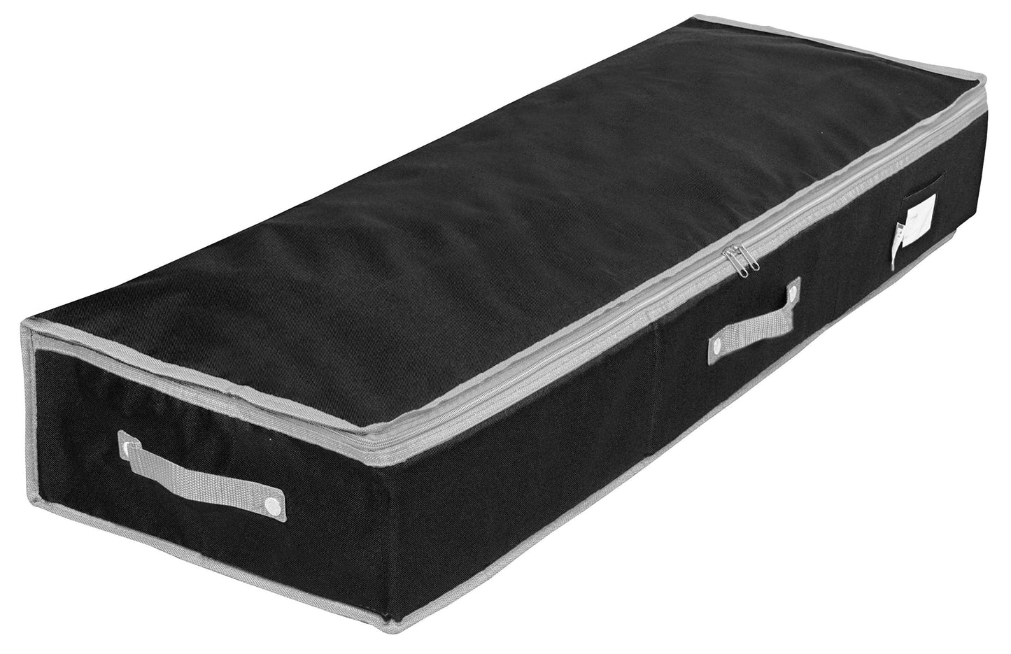 Primode Wrapping Paper Storage Container | Gift Wrap Organizer Under Bed | 41”x14”x6” | Box Holder for 18-24 Rolls Up to 40” | 600D Oxford Material | Pockets for Ribbon, Bows, and Accessories (Black)