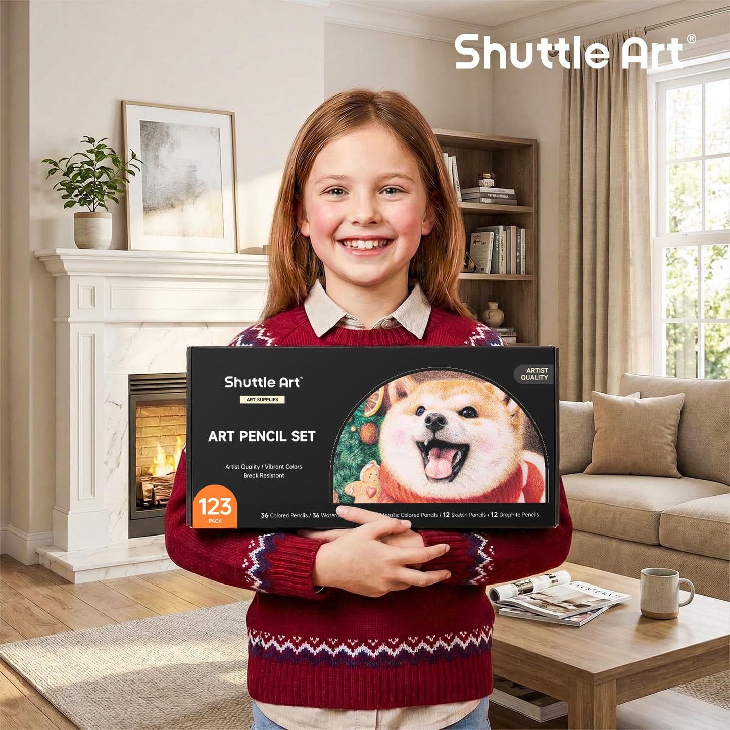 Shuttle Art Professional Drawing Kit, 123 Pieces of Drawing Pencils Set Includes Colouring Pencils, Watercolor, Charcoal, Graphite and Sketch, Ideal for Adults Children Artists