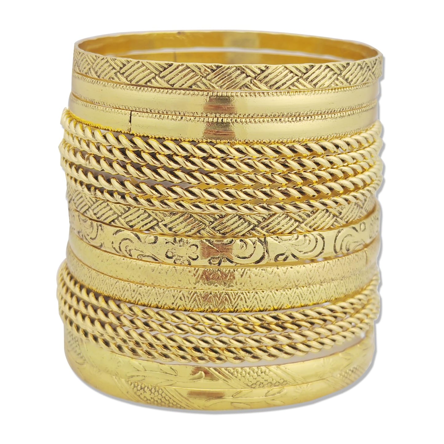 FUNOJOY Bangle Bracelets for Women,14K Gold Plated Boho Indian Multi Stackable Bangles For Women Jewelry Gifts
