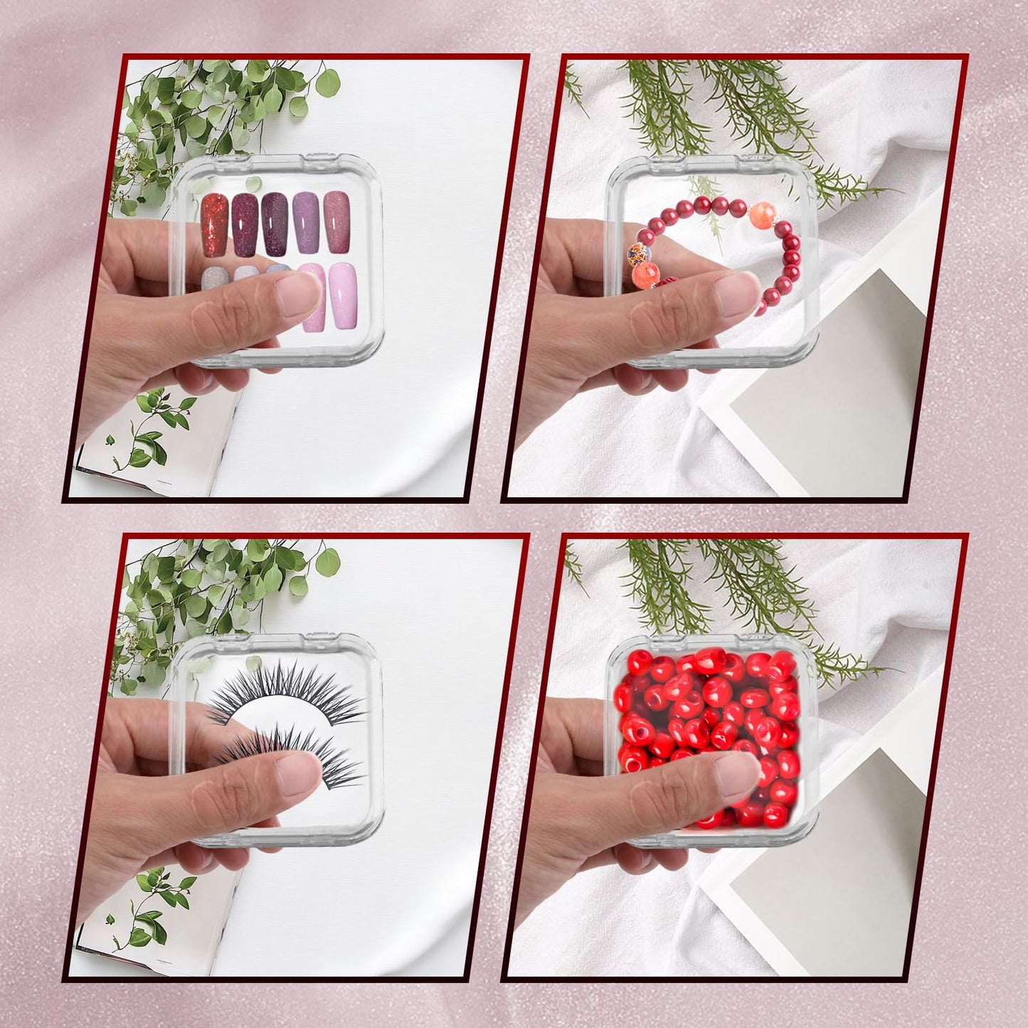 Paidiem 20Pcs Press On Nail Storage Box with 72Pcs Adhesive Double Sided Tape, Press on Nail Packaging Supplies False Nails Display Storage Cases Boxes Organizer for Nail Art Salon Business(Clear)