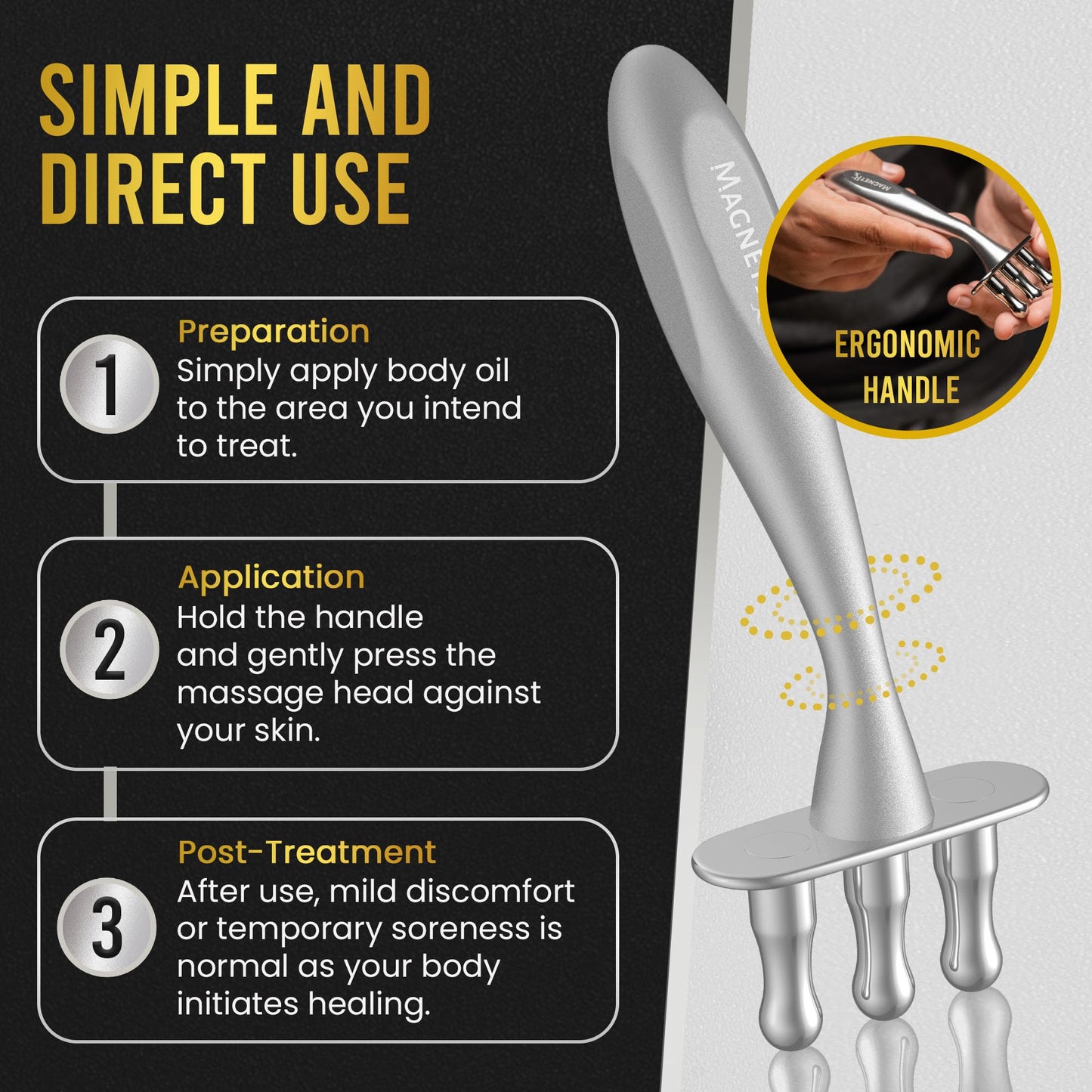 MagnetRX® Magnetic Therapy Massage Fork – Multi–Functional Magnetotherapy Pen for Emotion Code Magnets, Meridian Massage Tool & Body Healing Magnets – Magnetoterapia Fisioterapia Portatil Aparatos