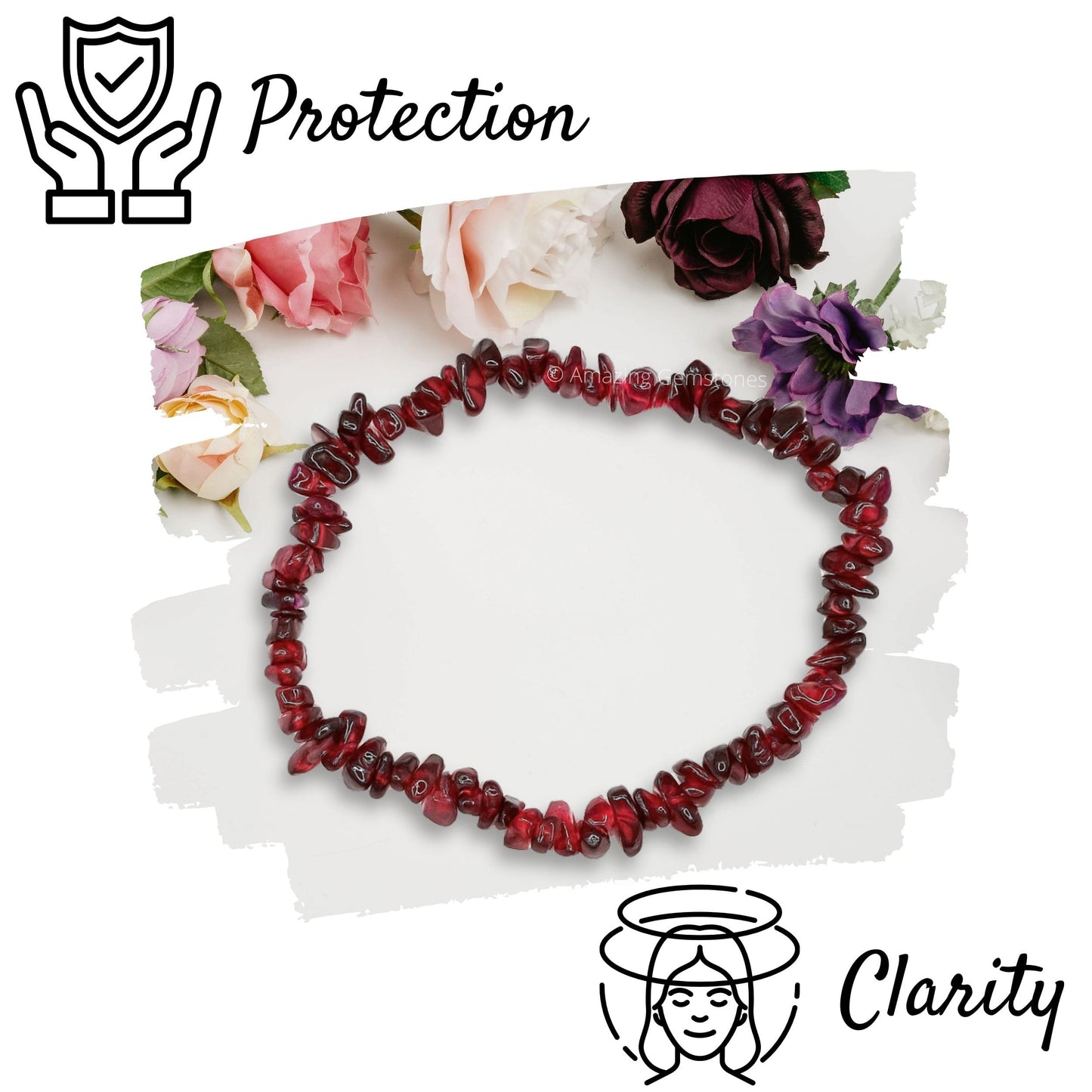 Amazing Gemstone Chips Bracelet (Garnet)