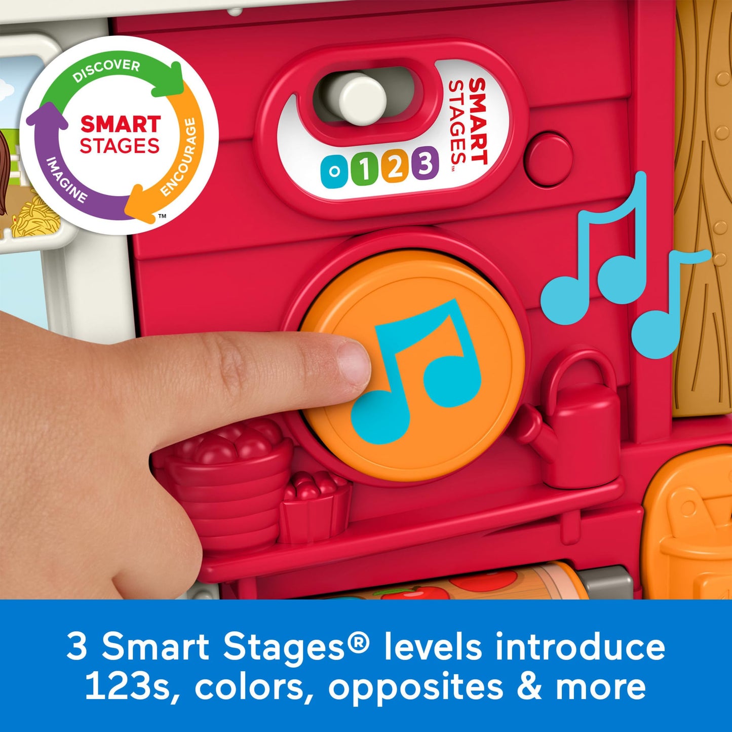 Fisher-Price Little People Toddler Toy Caring Fun Animal Farm Playset, Music & Learning for Pretend Play Ages 1+ Years, Multilanguage Version