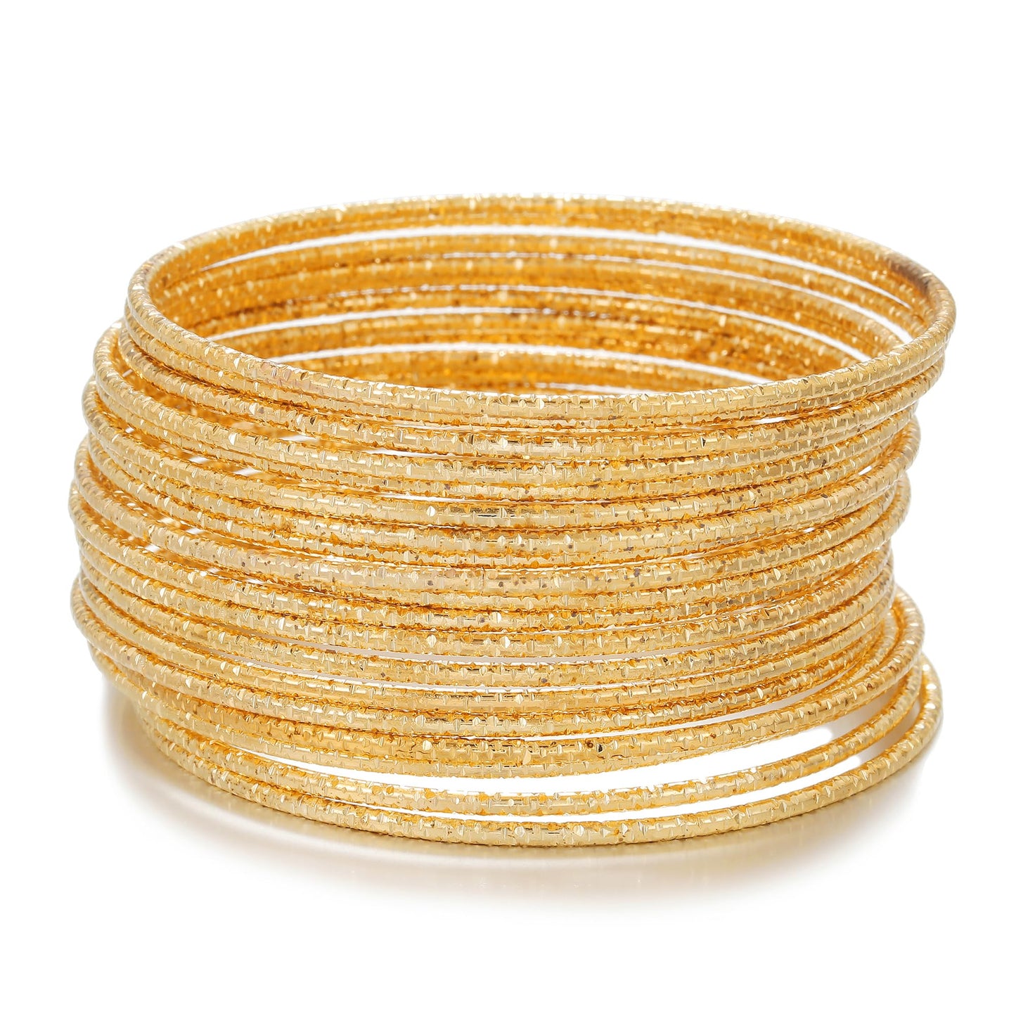 AYWFCBF Gold Bangle Bracelets for Women, 17 Pcs Boho Stackable Indian Bangles Multi Layer Textured Chunky Bracelets Jewelry Set for Women