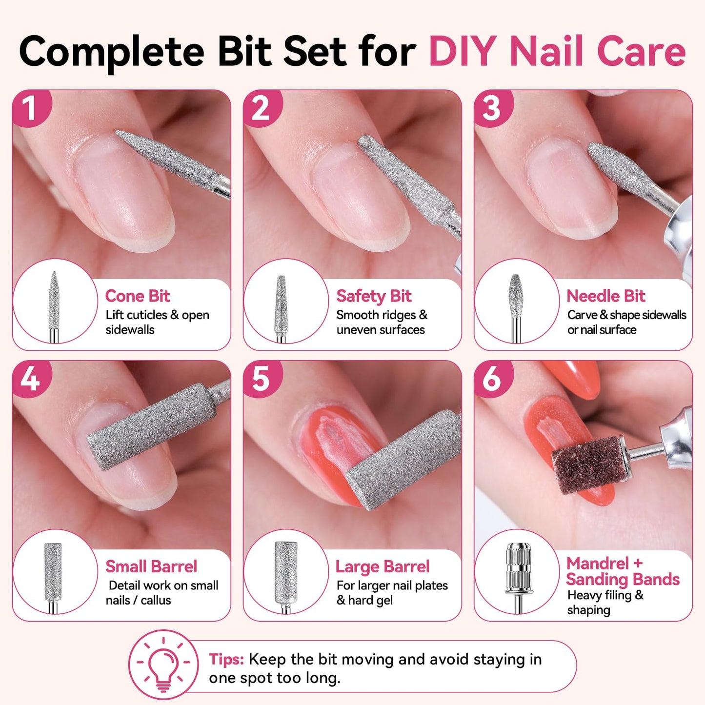 Makartt Cordless Nail Drill for Beginners: Easy & Safe Electric Nail File for Home DIY, Low Vibration Quiet Control with LCD, for Gel Removal, Shaping & Nail Care, YEEYAN