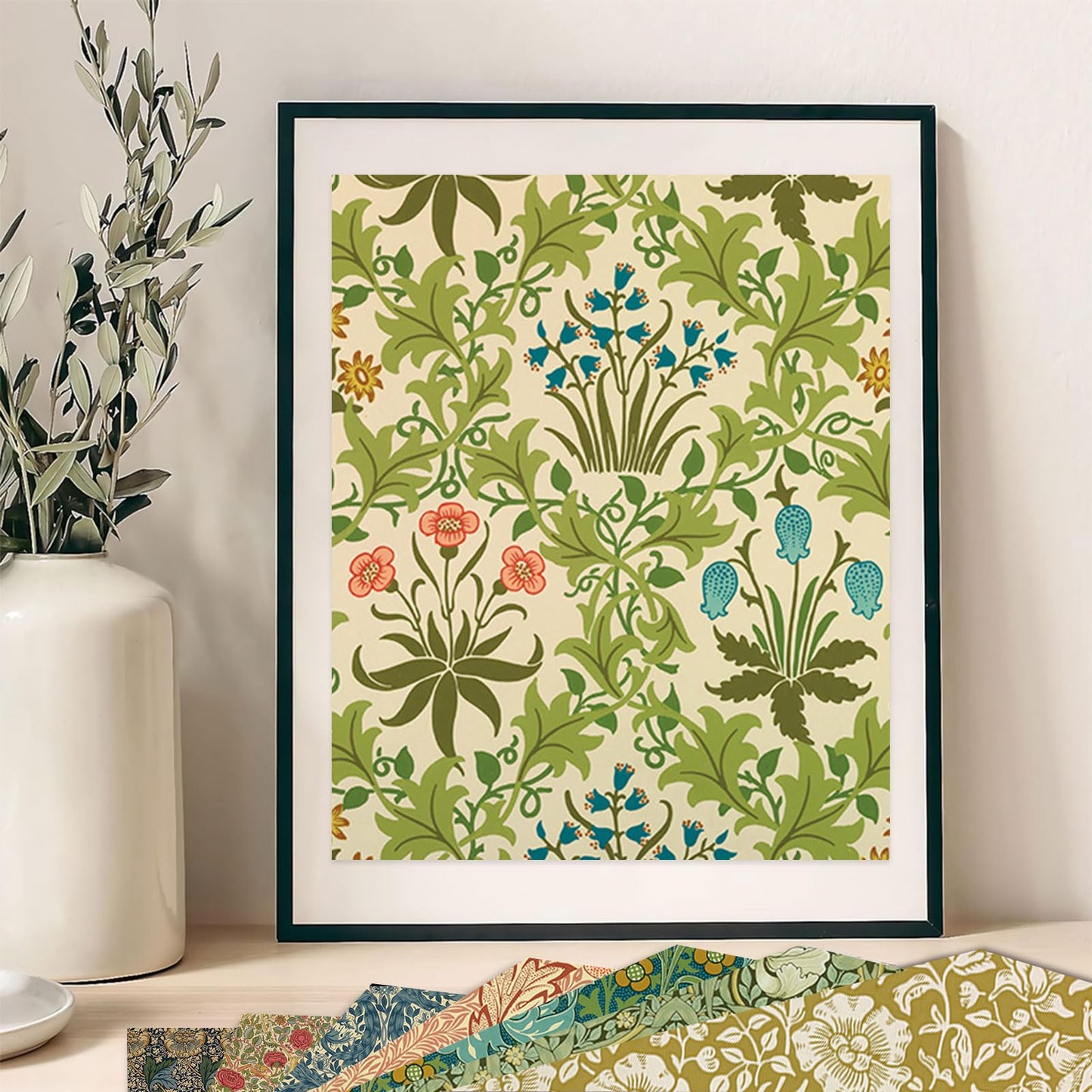 MIATTCLD Scrapbook Paper 12x12 In Double Sided Decorative Paper for Scrapbooking, 24 Sheets/24 Designs Spring Floral Patterned Craft Paper for Junk Journals DIY Cards Album Decoration (Beige)