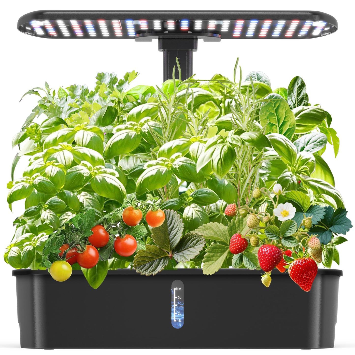 Hydroponics Growing System Kits,Smart Indoor Herb Garden with 24W LED Grow Light Planting Height Adjustablewith,12 Pods Plant Germination Kit,with Quiet Pump, Ideal Gift for All Ages