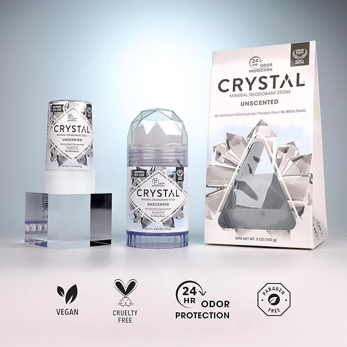 Crystal Mineral Deodorant Stick, Unscented 4.25 oz (Pack of 3)