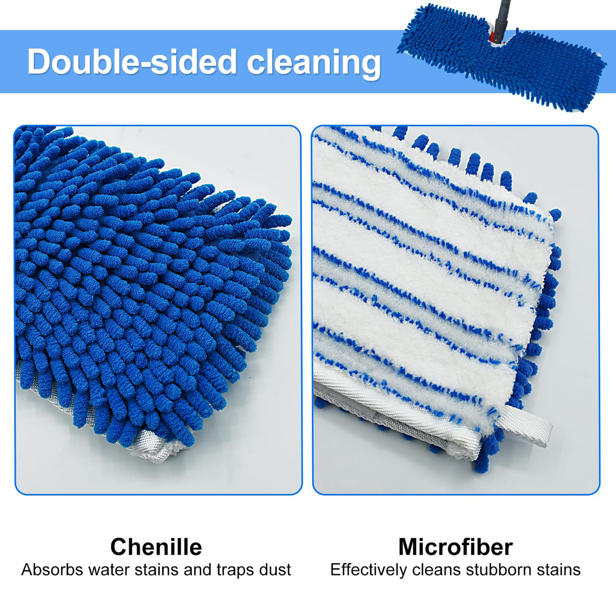 4 Pack Mop Heads Replacements Compatible for Ocedar Dual (4 Count)